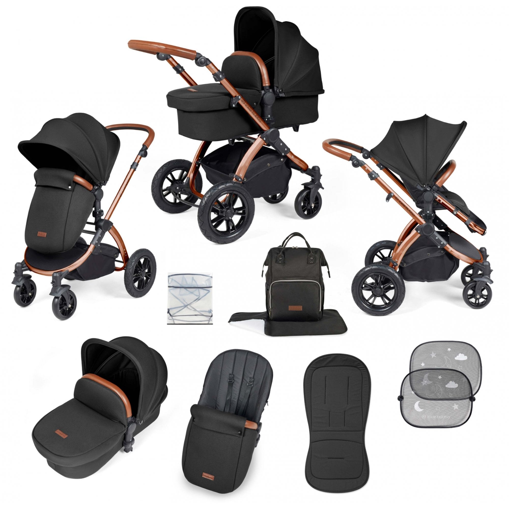 Ickle Bubba Stomp Luxe 9 Piece Pram Midnight