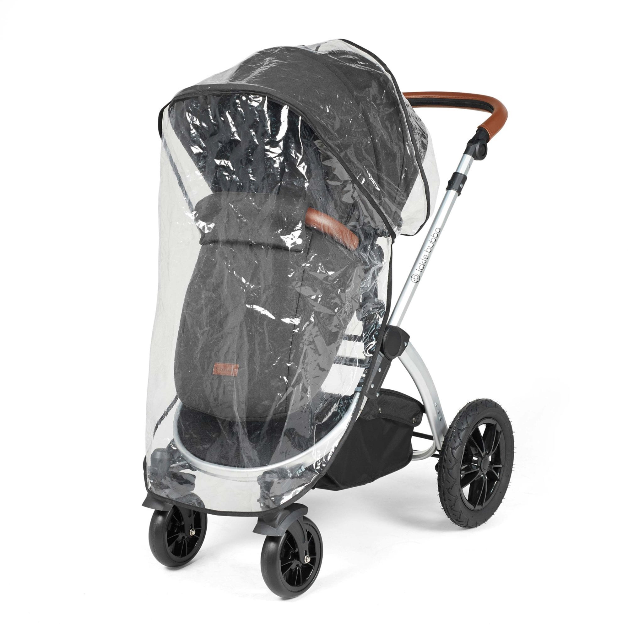 Ickle Bubba Stomp Luxe 12 Piece Travel System with i-Size Stratus Car Seat & ISOFIX Base Charcoal