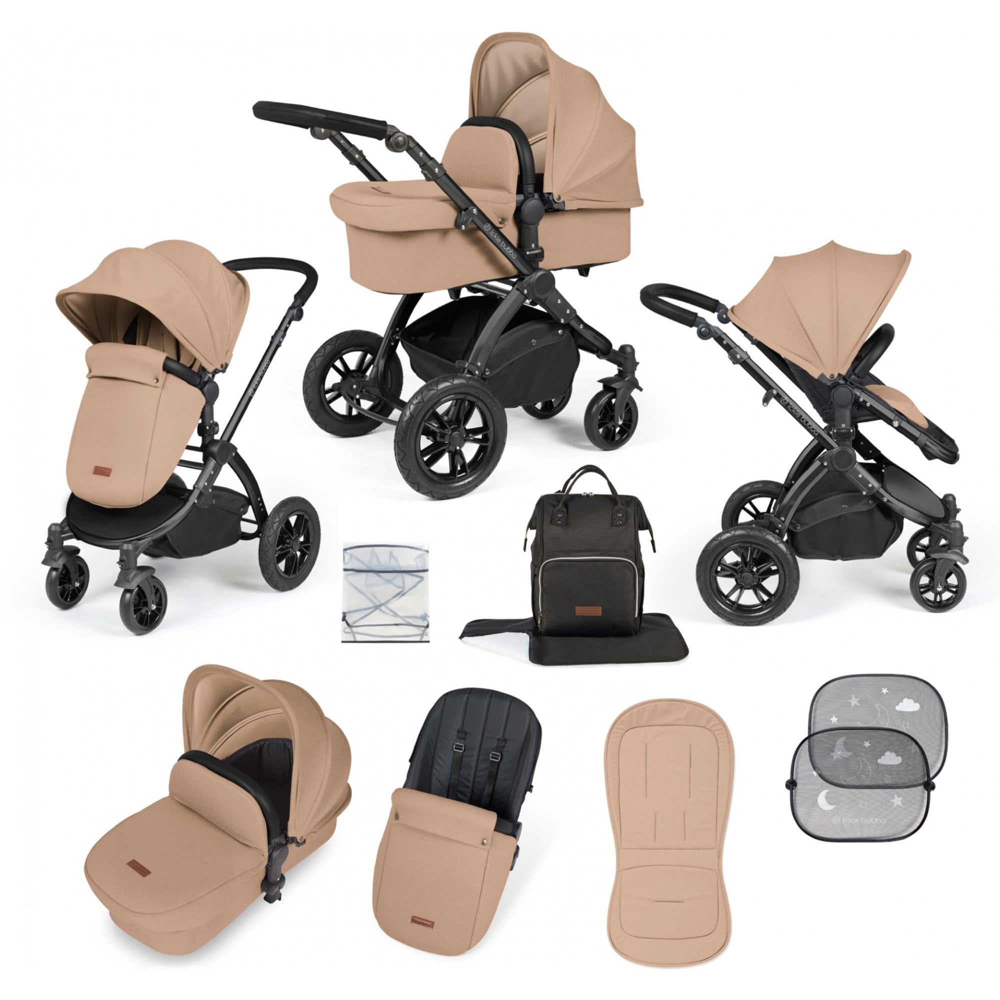 Ickle Bubba Stomp Luxe 9 Piece Pram Desert