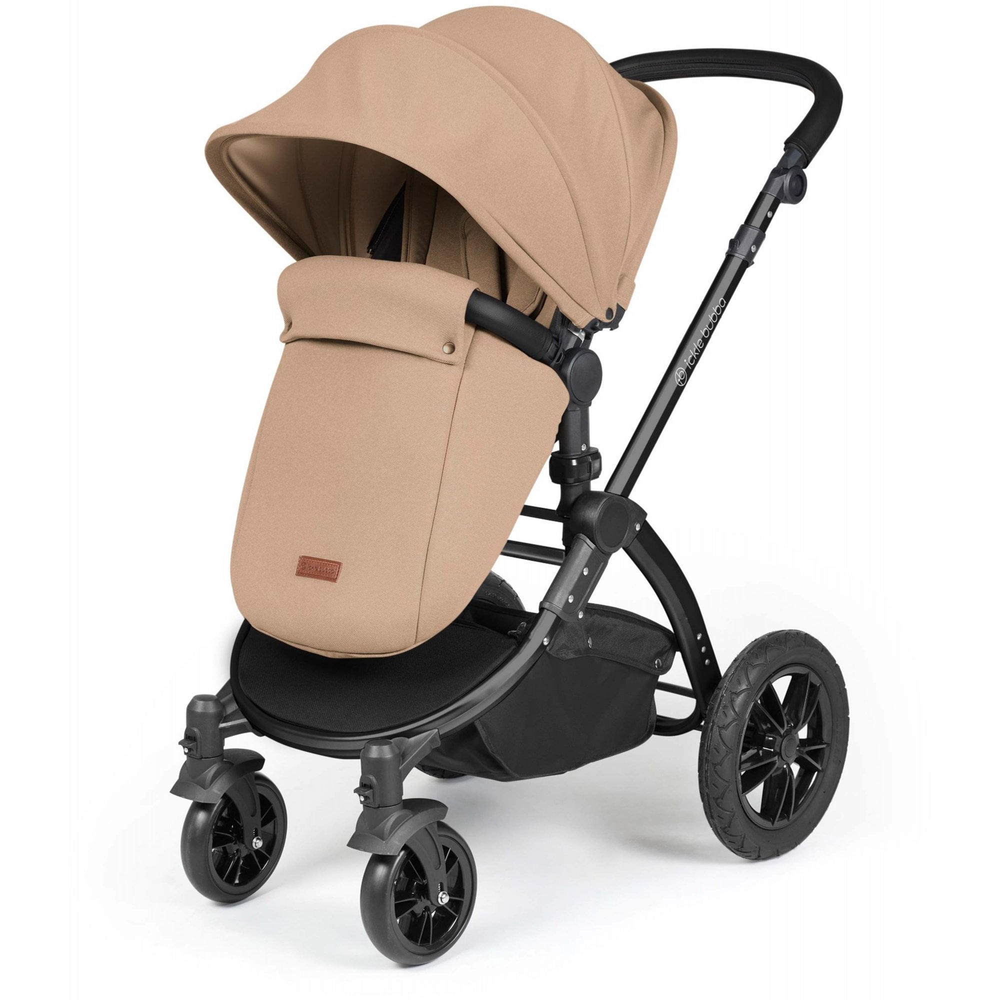 Ickle Bubba Stomp Luxe 12 Piece Travel System with i-Size Stratus Car Seat & ISOFIX Base Desert