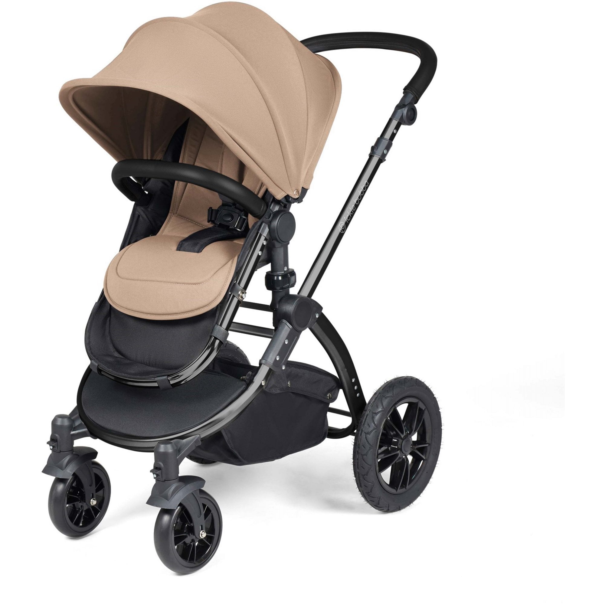 Ickle Bubba Stomp Luxe 12 Piece Travel System with i-Size Stratus Car Seat & ISOFIX Base Desert