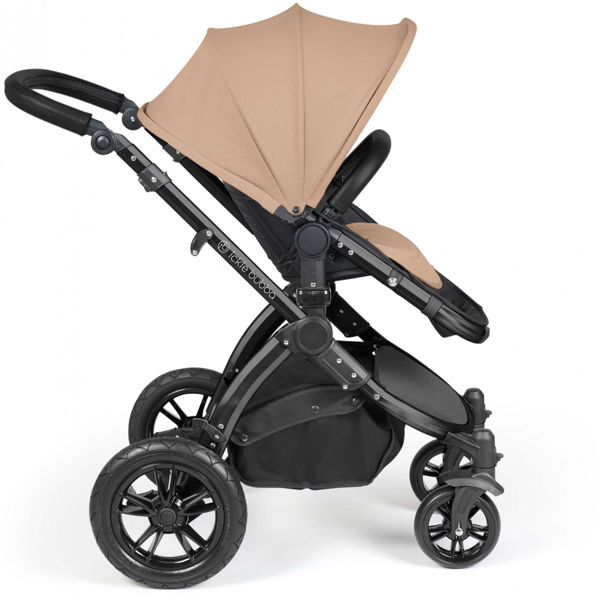 Ickle Bubba Stomp Luxe 12 Piece Travel System with i-Size Stratus Car Seat & ISOFIX Base Desert