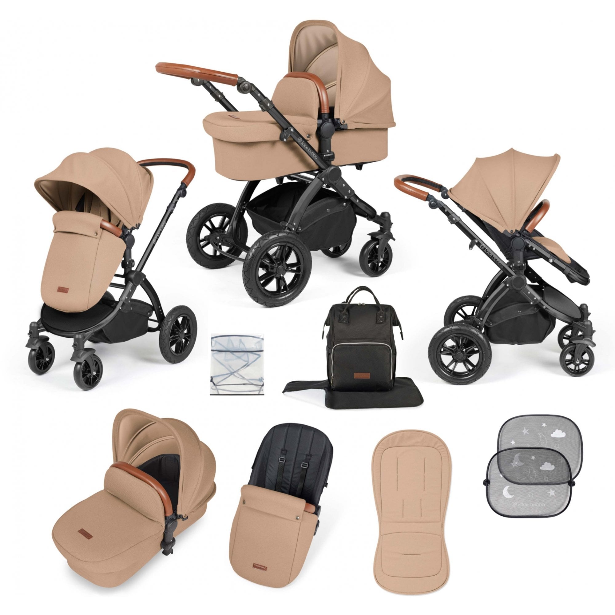 Ickle Bubba Stomp Luxe 9 Piece Pram Desert
