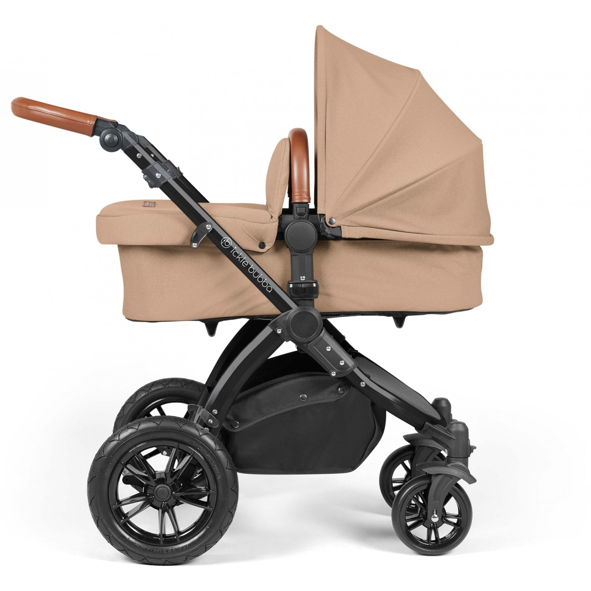 Ickle Bubba Stomp Luxe 12 Piece Travel System with i-Size Stratus Car Seat & ISOFIX Base Desert