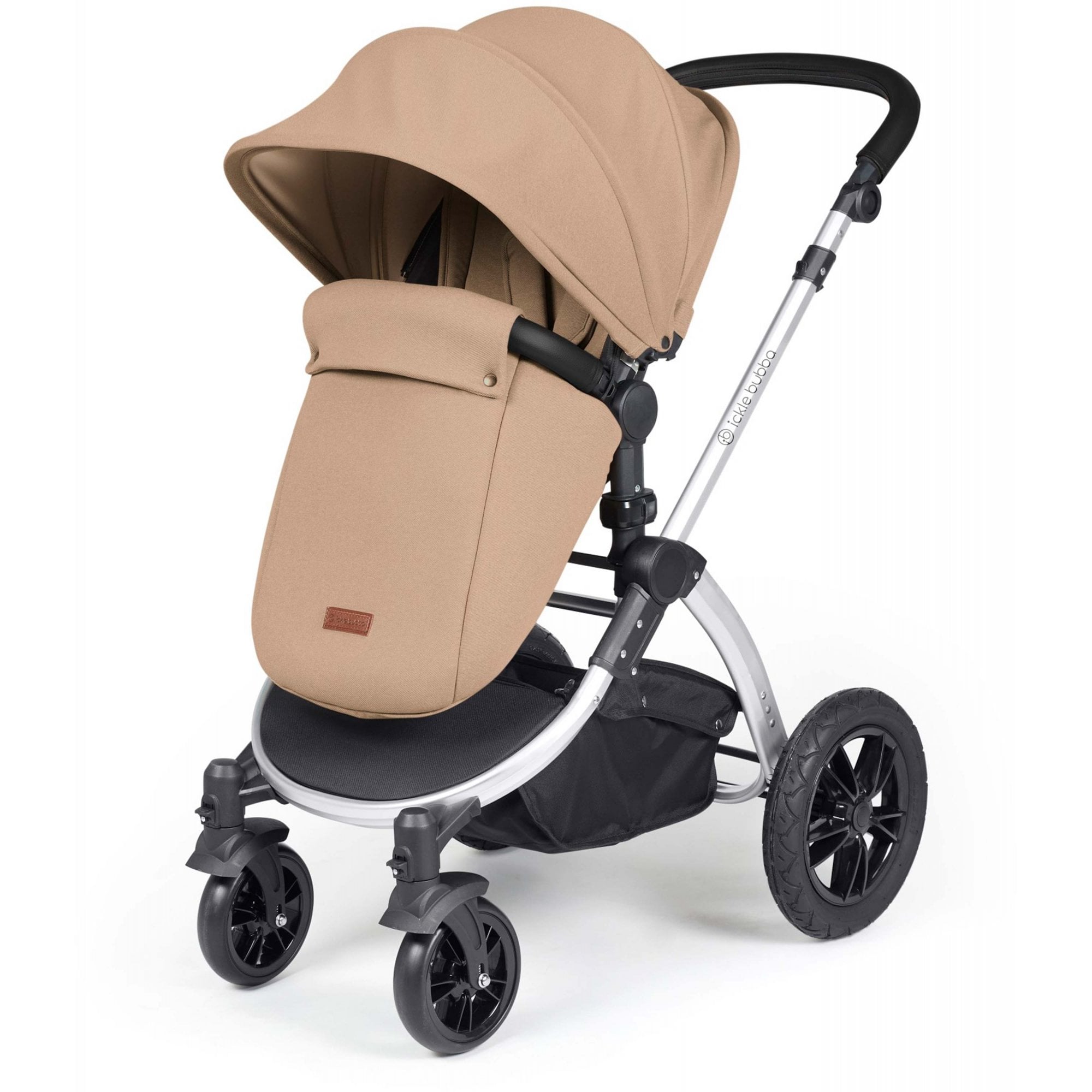 Ickle Bubba Stomp Luxe 12 Piece Travel System & i-Size Cirrus Car Seat +Base Desert