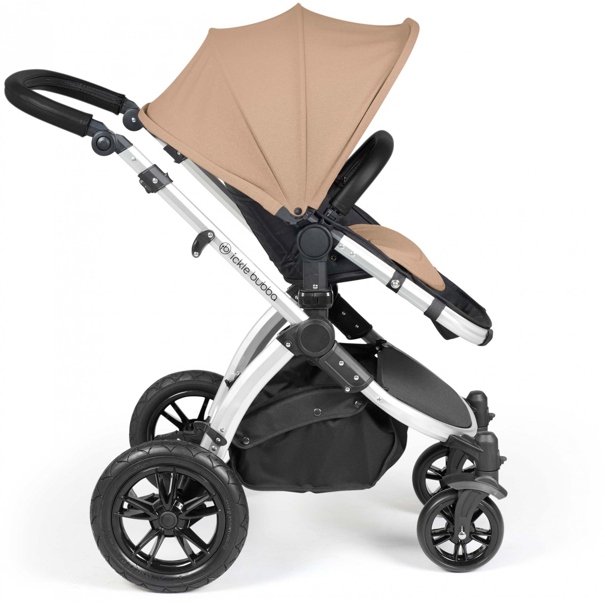 Ickle Bubba Stomp Luxe 12 Piece Travel System with i-Size Stratus Car Seat & ISOFIX Base Desert