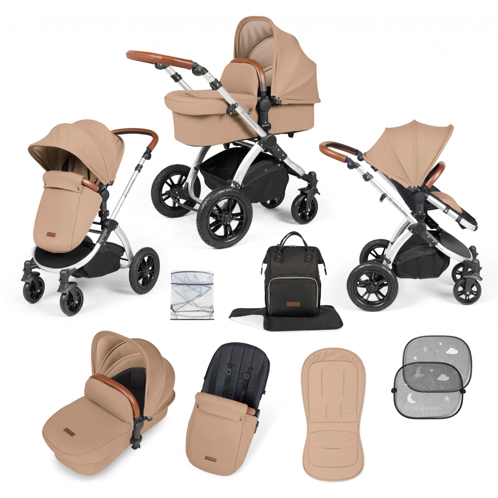 Ickle Bubba Stomp Luxe 9 Piece Pram Desert