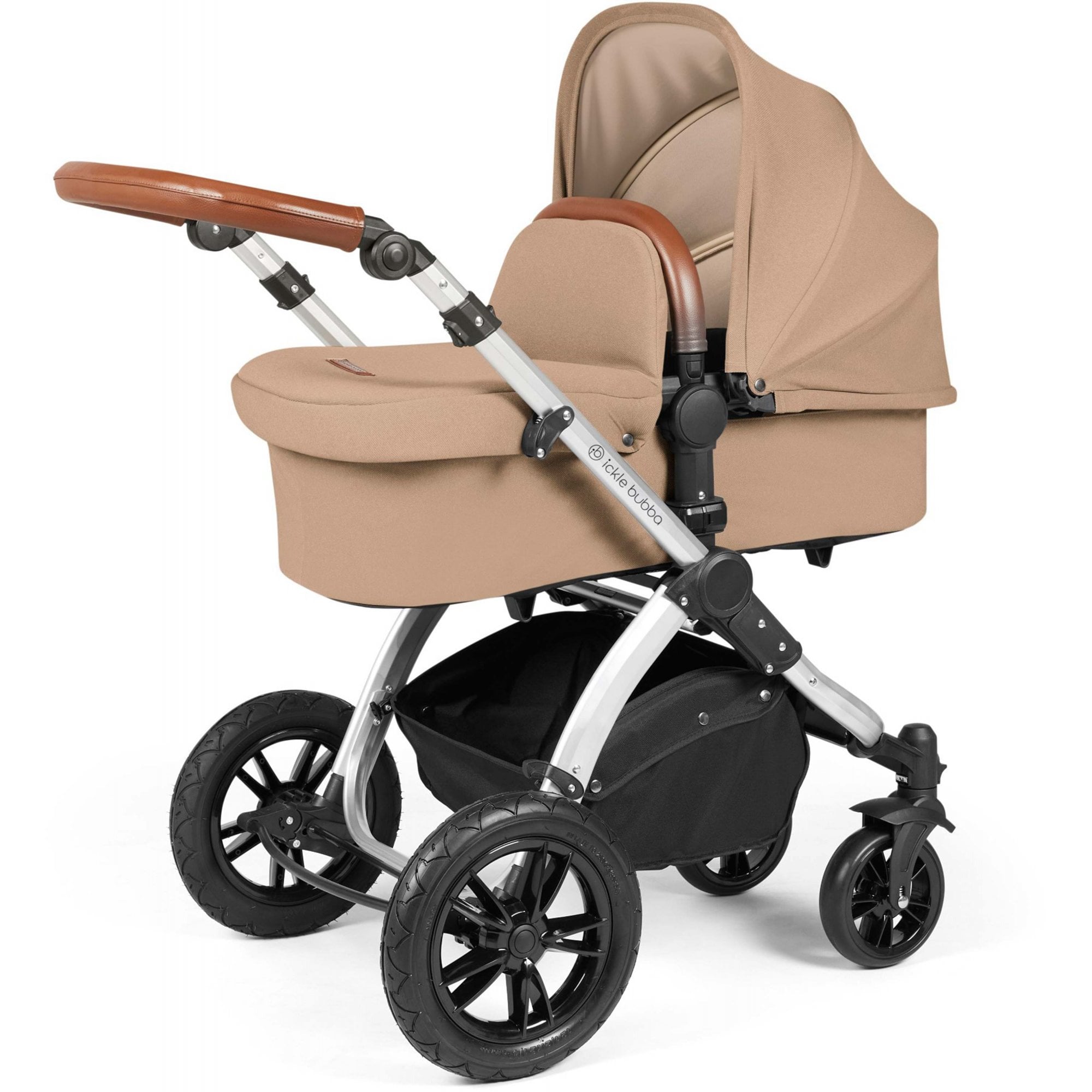 Ickle Bubba Stomp Luxe 12 Piece Travel System with i-Size Stratus Car Seat & ISOFIX Base Desert