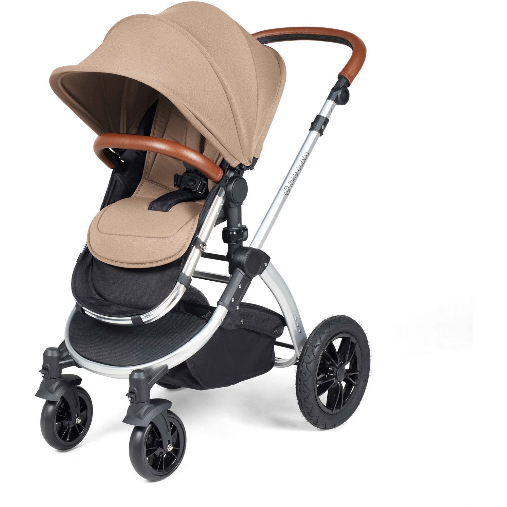 Ickle Bubba Stomp Luxe 12 Piece Travel System & i-Size Cirrus Car Seat +Base Desert