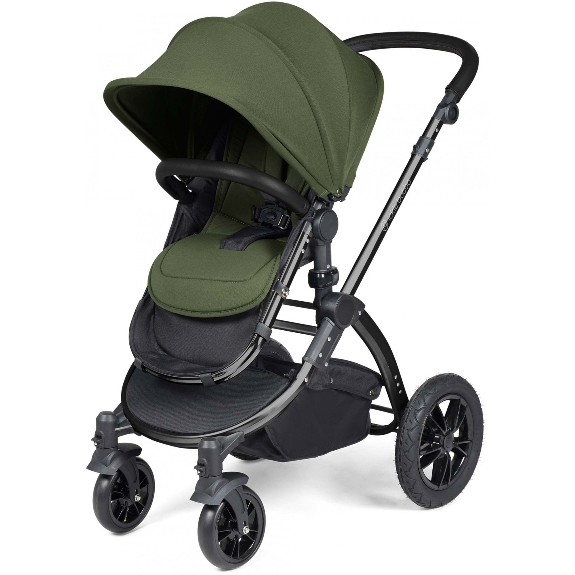 Ickle Bubba Stomp Luxe 12 Piece Travel System & i-Size Cirrus Car Seat + Base Woodland