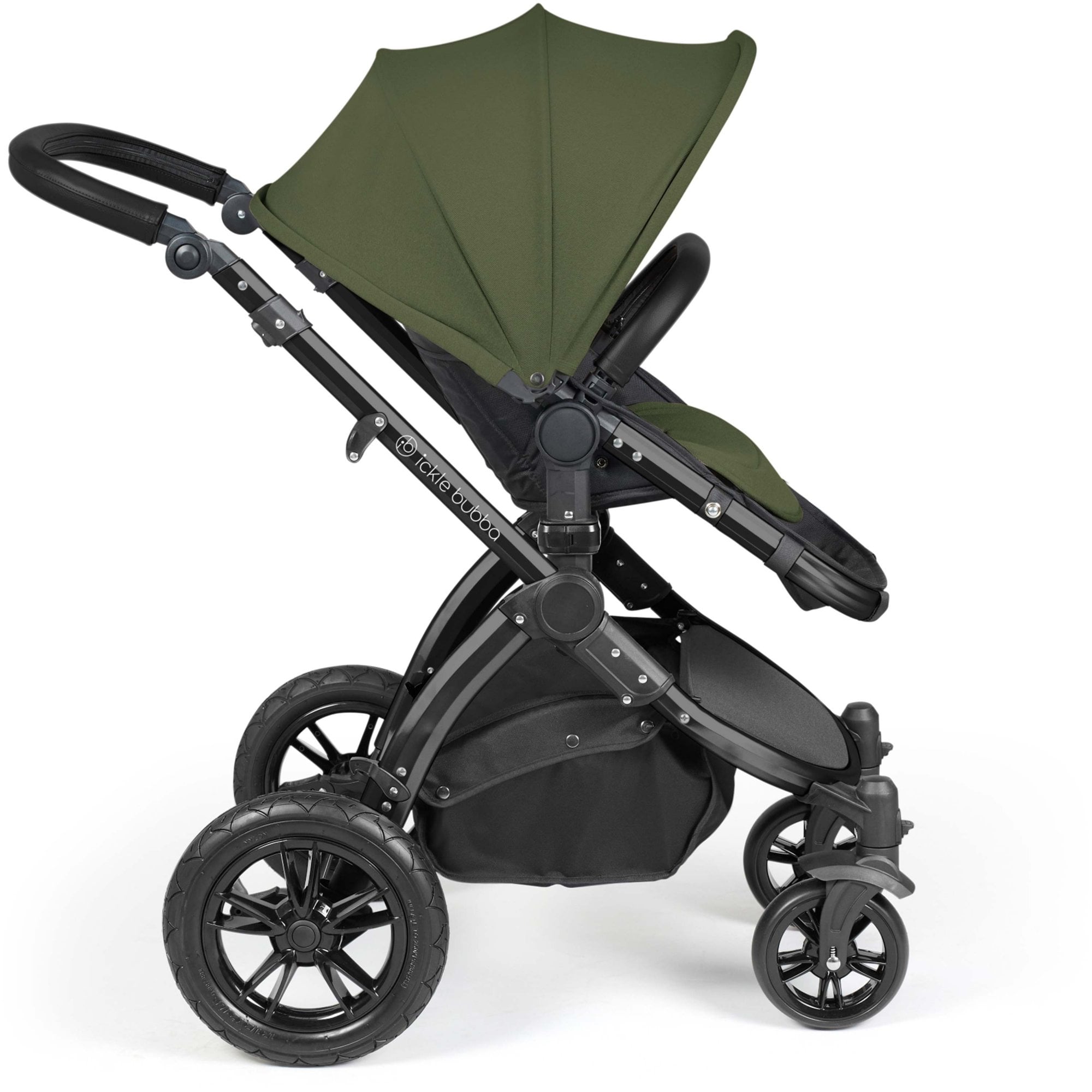 Ickle Bubba Stomp Luxe 12 Piece Travel System & i-Size Cirrus Car Seat + Base Woodland