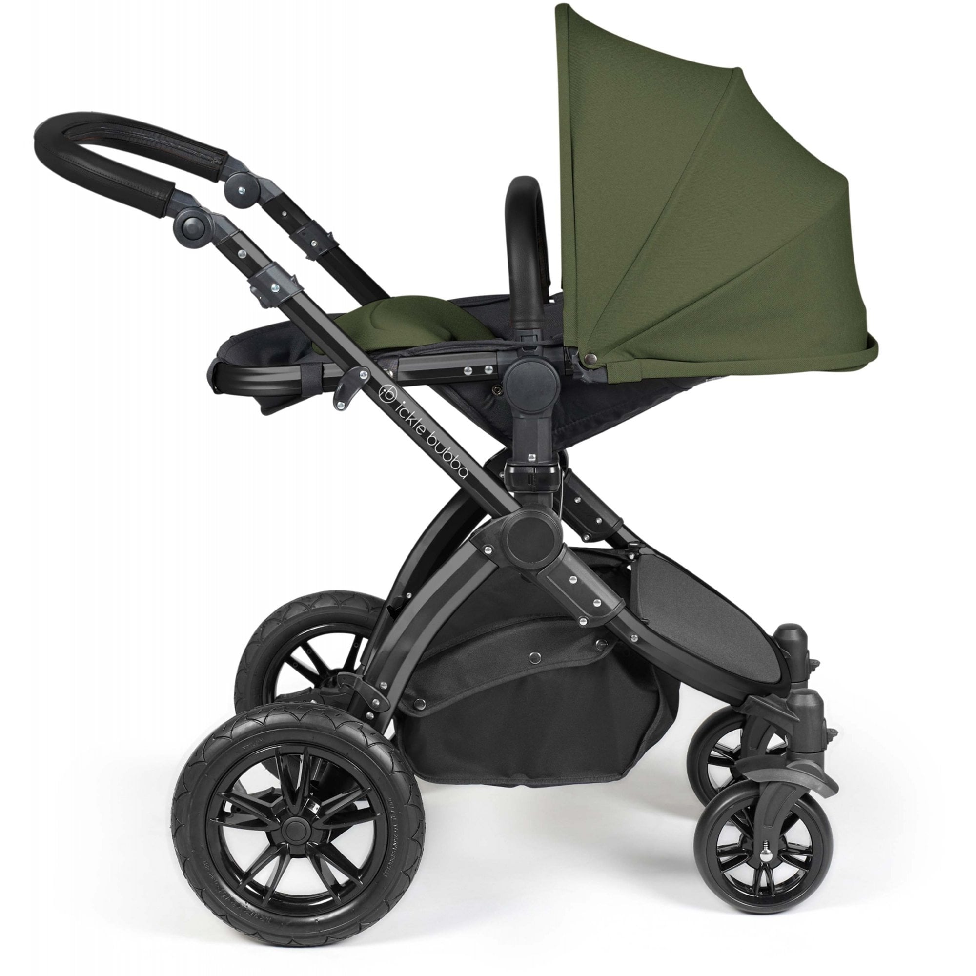 Ickle Bubba Stomp Luxe 12 Piece Travel System & i-Size Cirrus Car Seat + Base Woodland