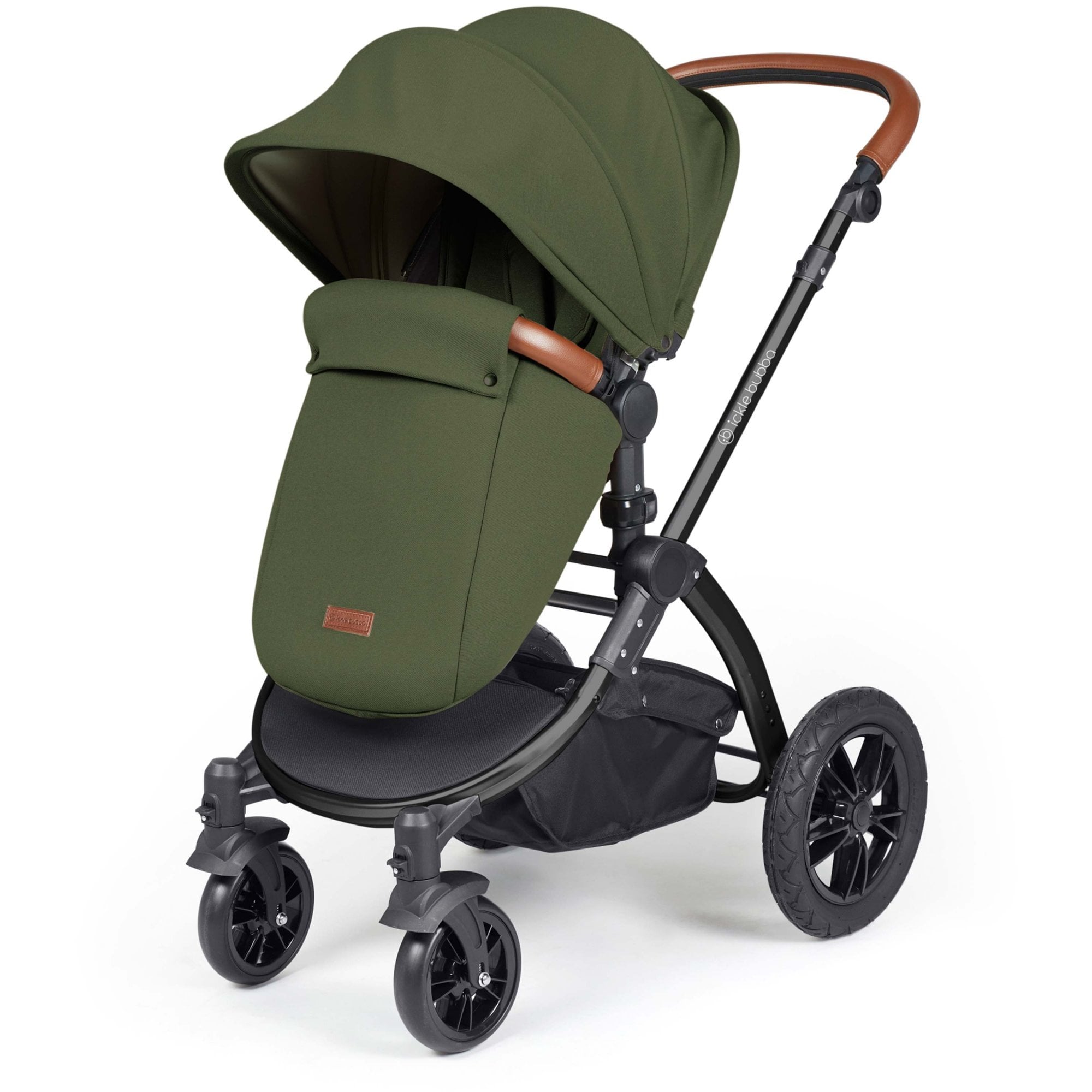 Ickle Bubba Stomp Luxe 12 Piece Travel System & i-Size Cirrus Car Seat + Base Woodland