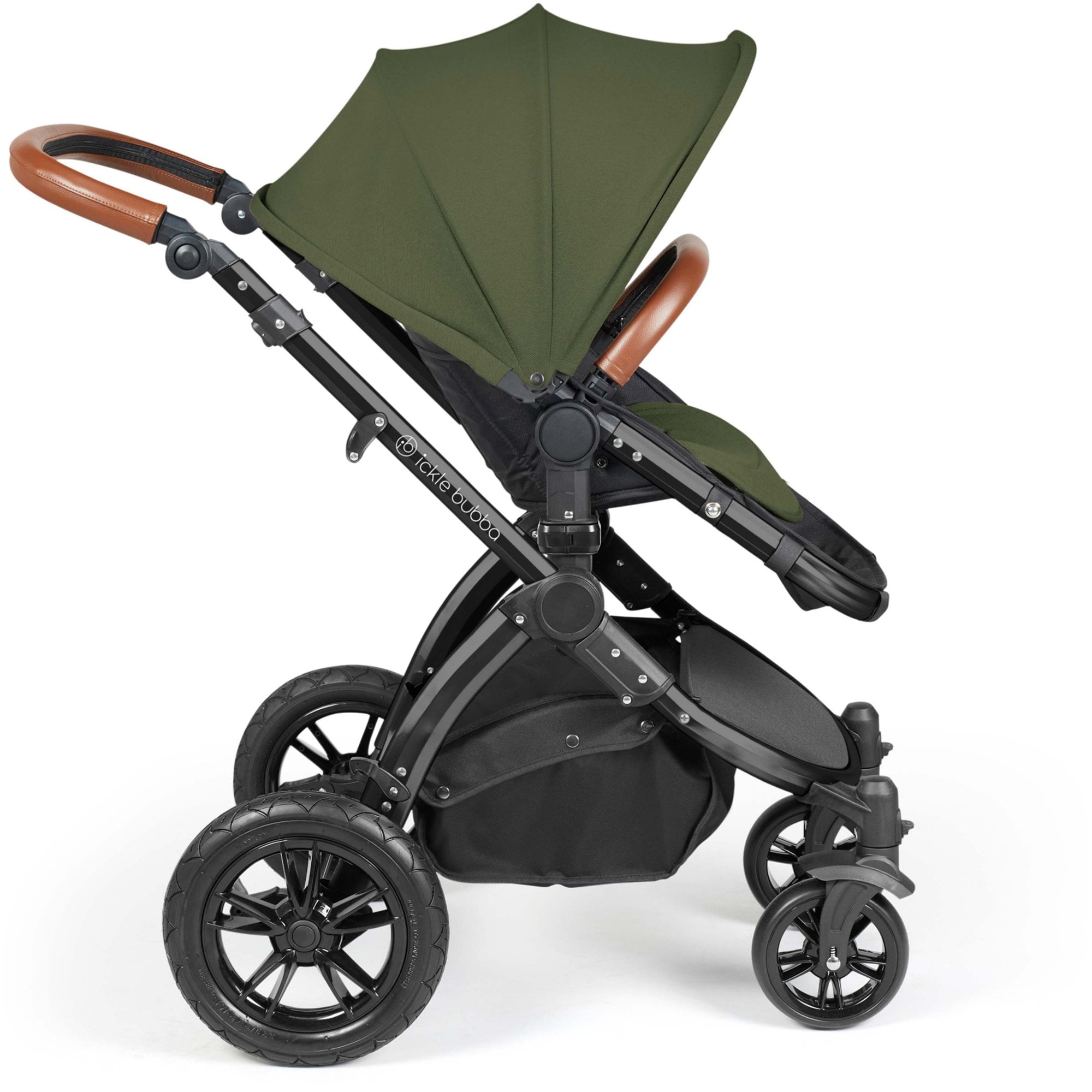 Ickle Bubba Stomp Luxe 12 Piece Travel System & i-Size Cirrus Car Seat + Base Woodland