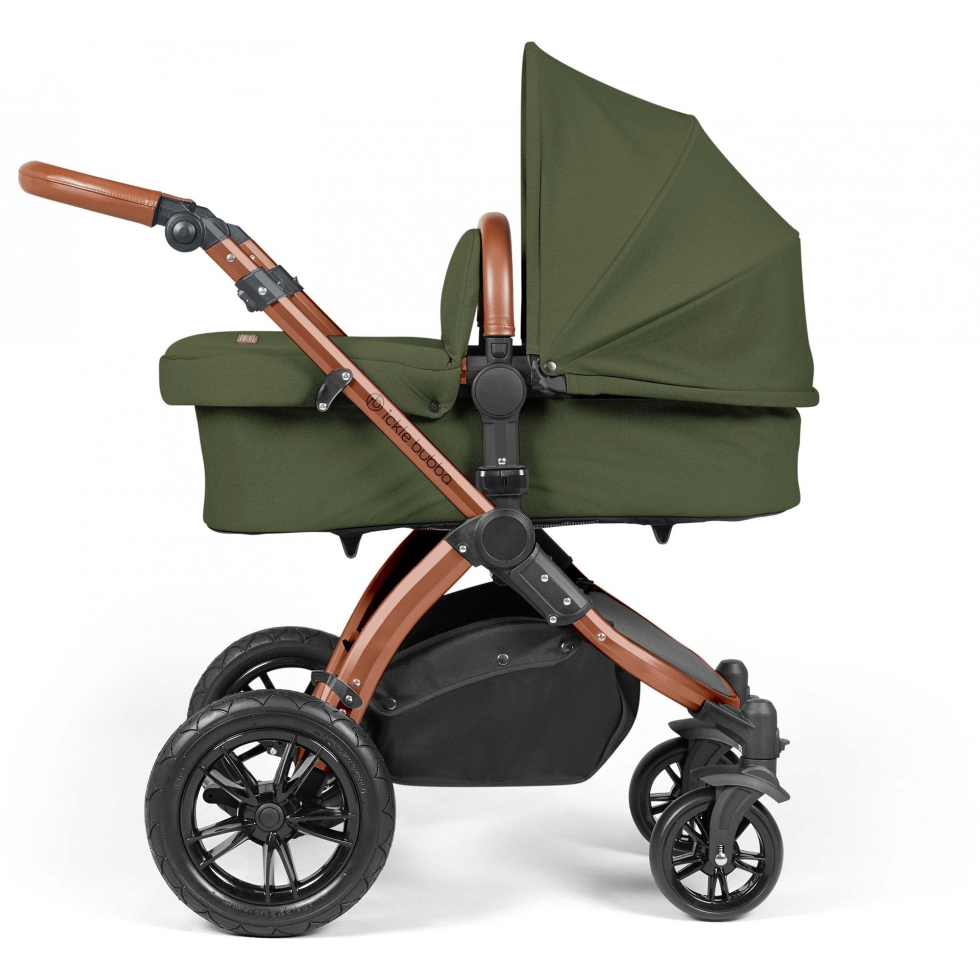 Ickle Bubba Stomp Luxe 12 Piece Travel System & i-Size Cirrus Car Seat + Base Woodland