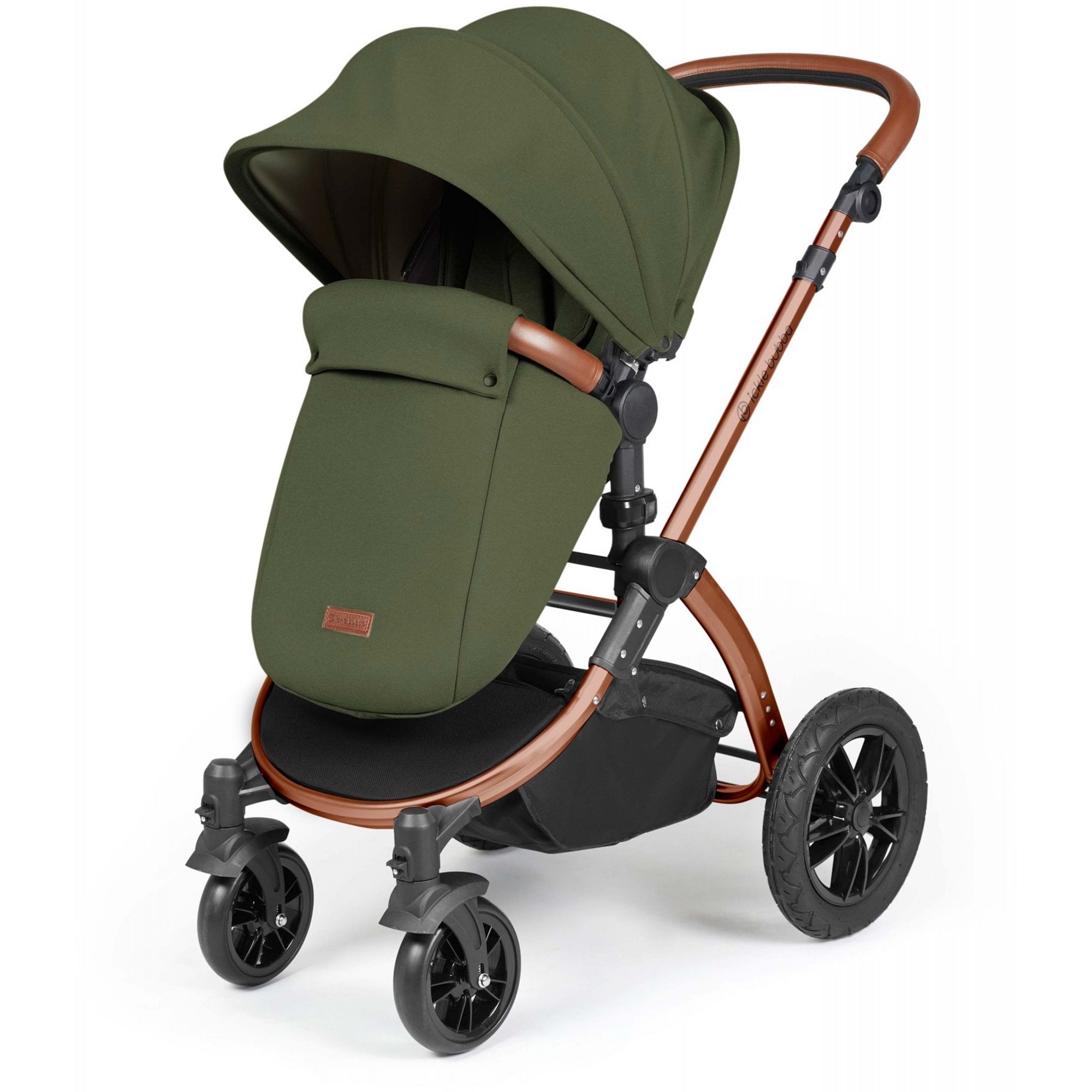 Ickle Bubba Stomp Luxe 12 Piece Travel System & i-Size Cirrus Car Seat + Base Woodland