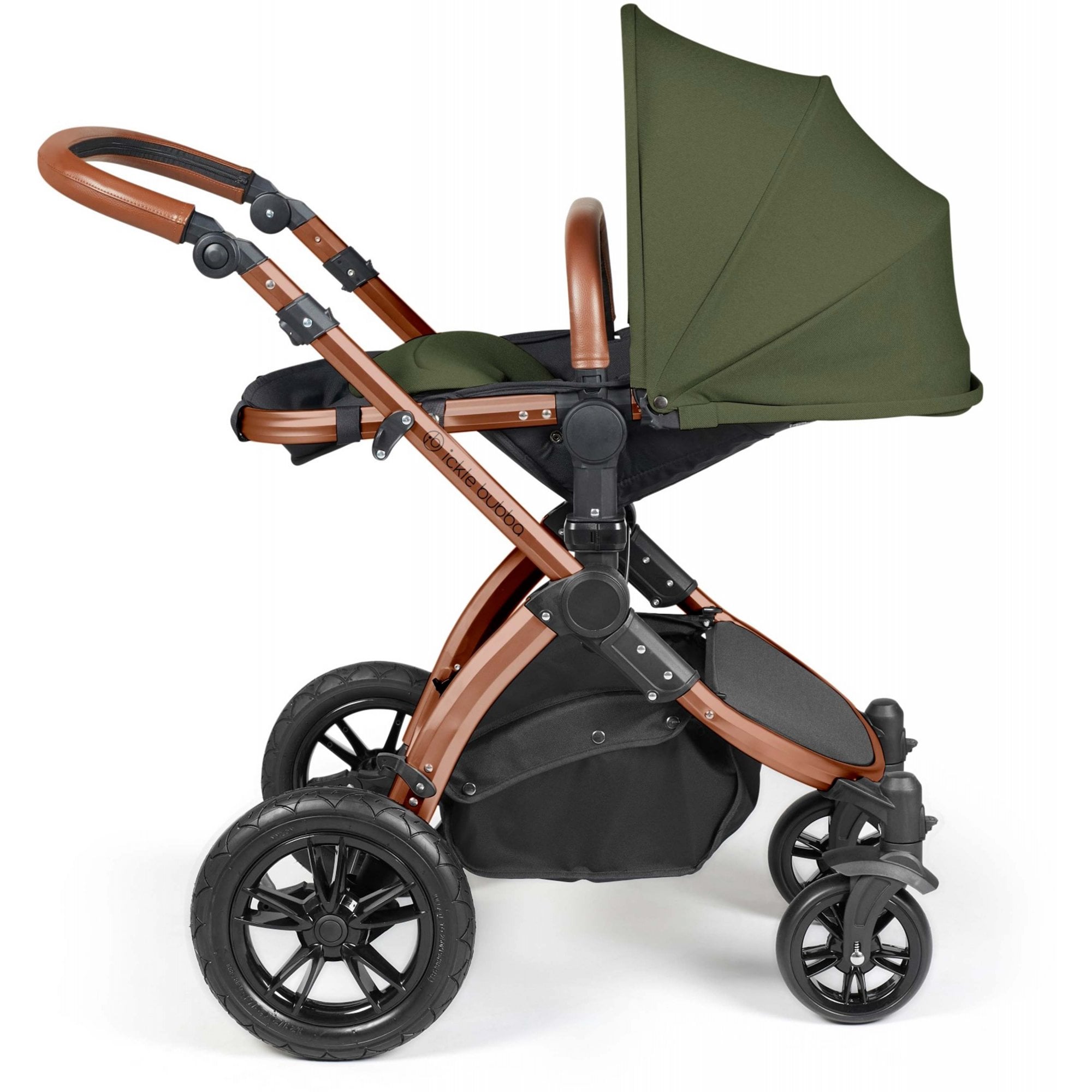 Ickle Bubba Stomp Luxe 12 Piece Travel System & i-Size Cirrus Car Seat + Base Woodland