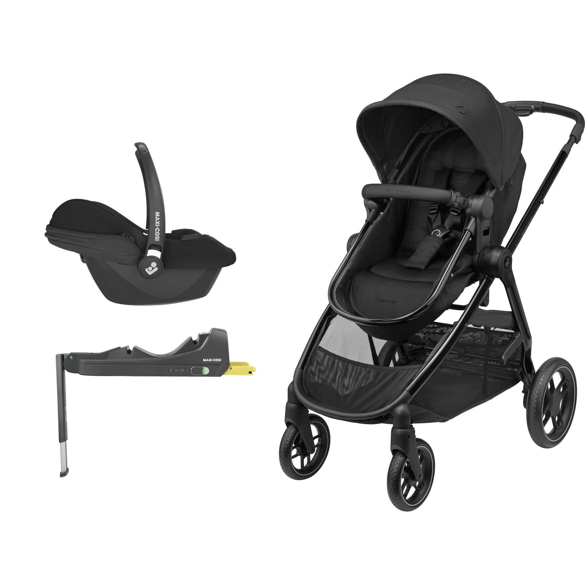 Maxi Cosi Zelia 3 Luxe 2in1 Bundle & Base Twillic Black