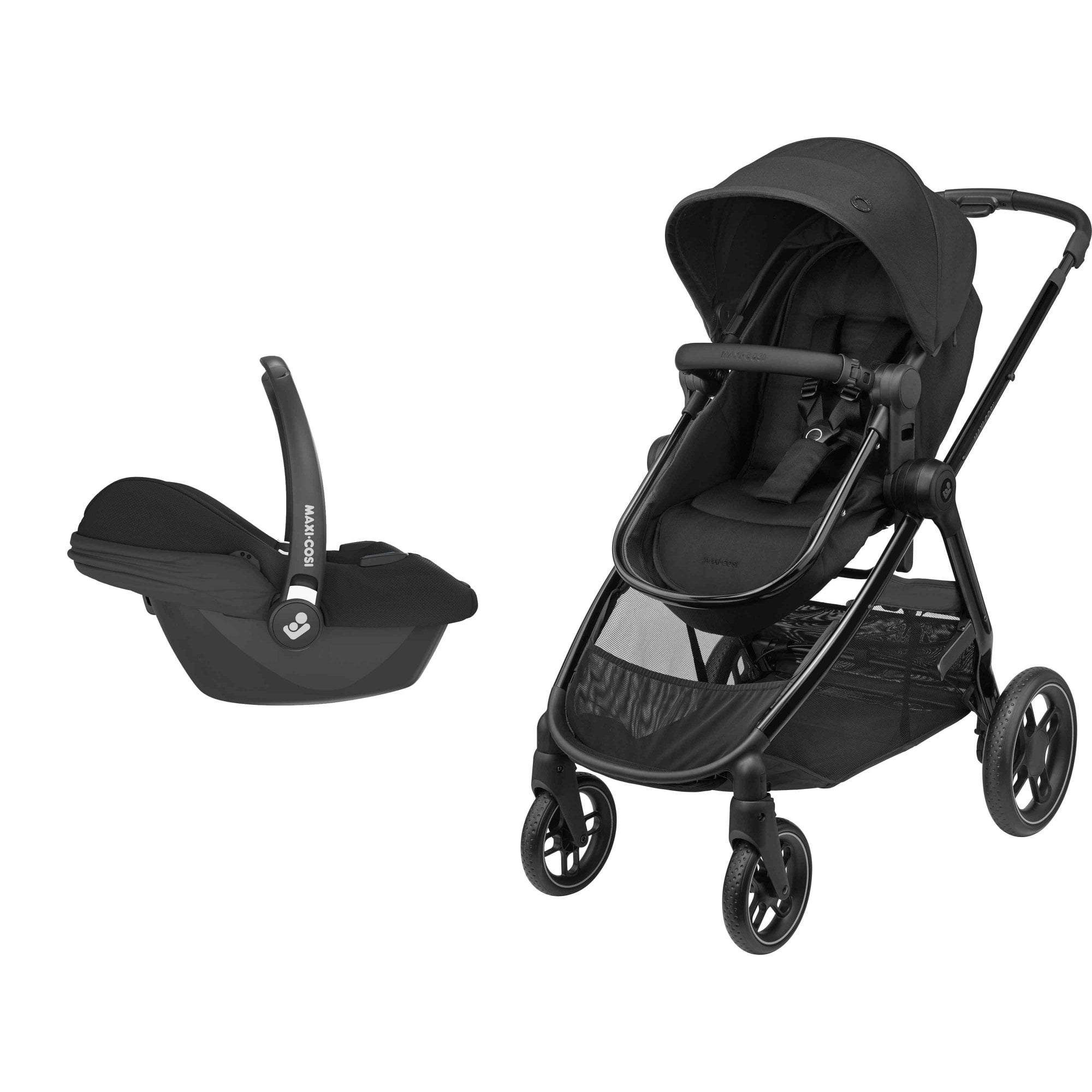 Maxi Cosi Zelia 3 Luxe 2in1 Bundle & Cabriofix i-Size Twillic Black