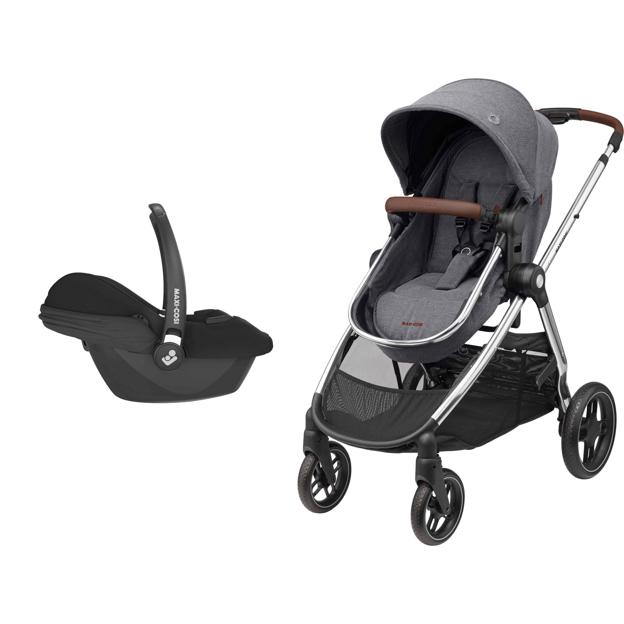 Maxi Cosi Zelia 3 Luxe 2in1 Bundle & Cabriofix i-Size Twillic Grey