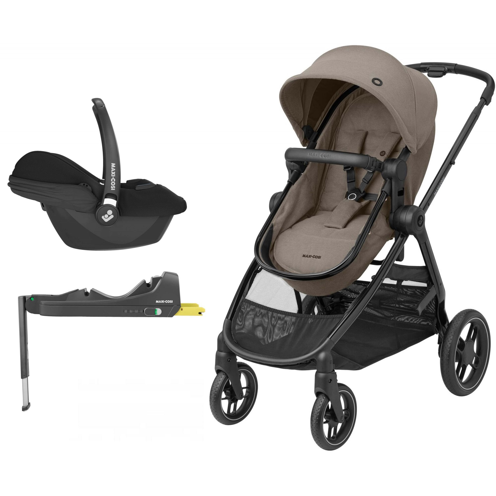 Maxi Cosi Zelia 3 Luxe 2in1 Bundle & Base Twillic Truffle