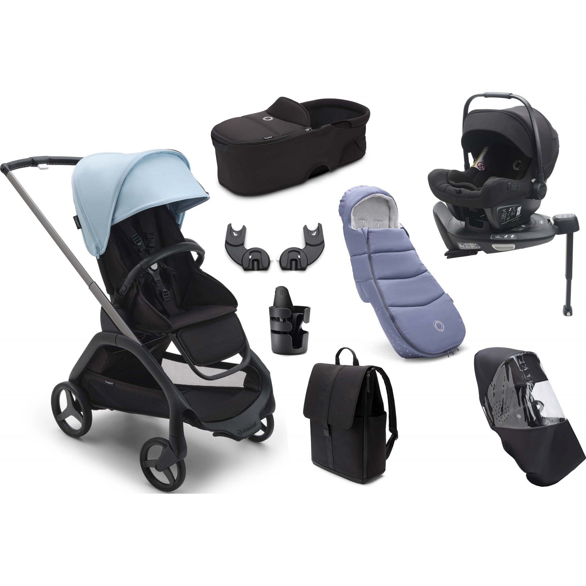 Bugaboo Dragonfly Ultimate Newborn Bundle Skyline Blue