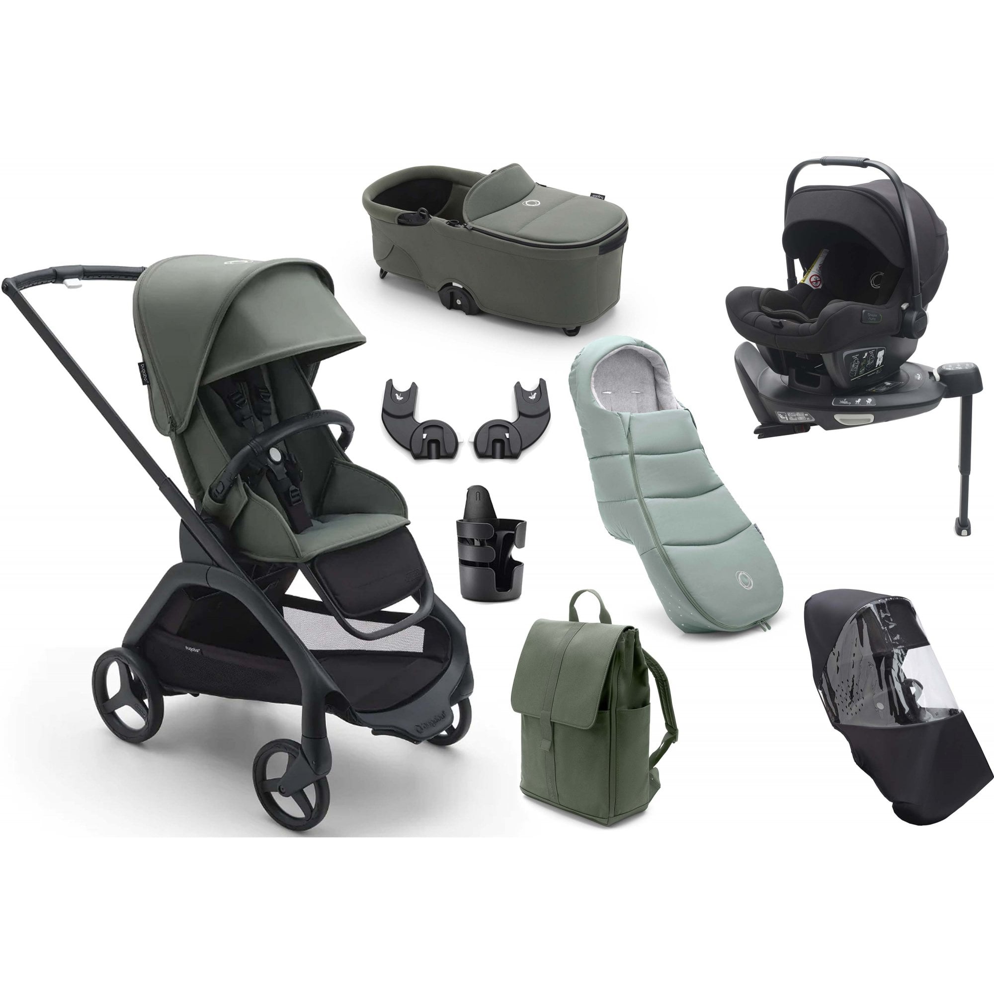 Bugaboo Dragonfly Ultimate Newborn Bundle Forest Green