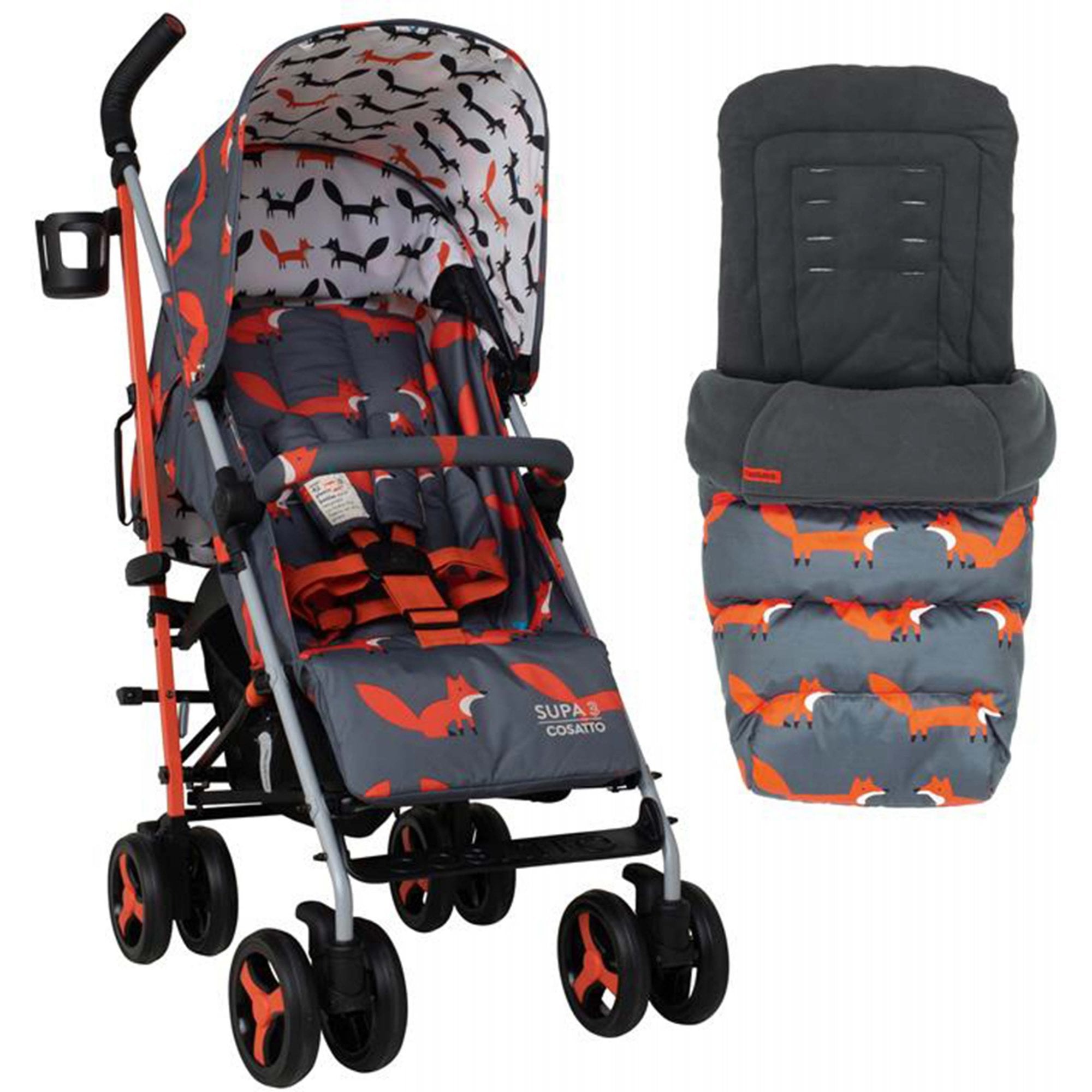 Cosatto Supa 3 Pushchair Charcoal Mister Fox