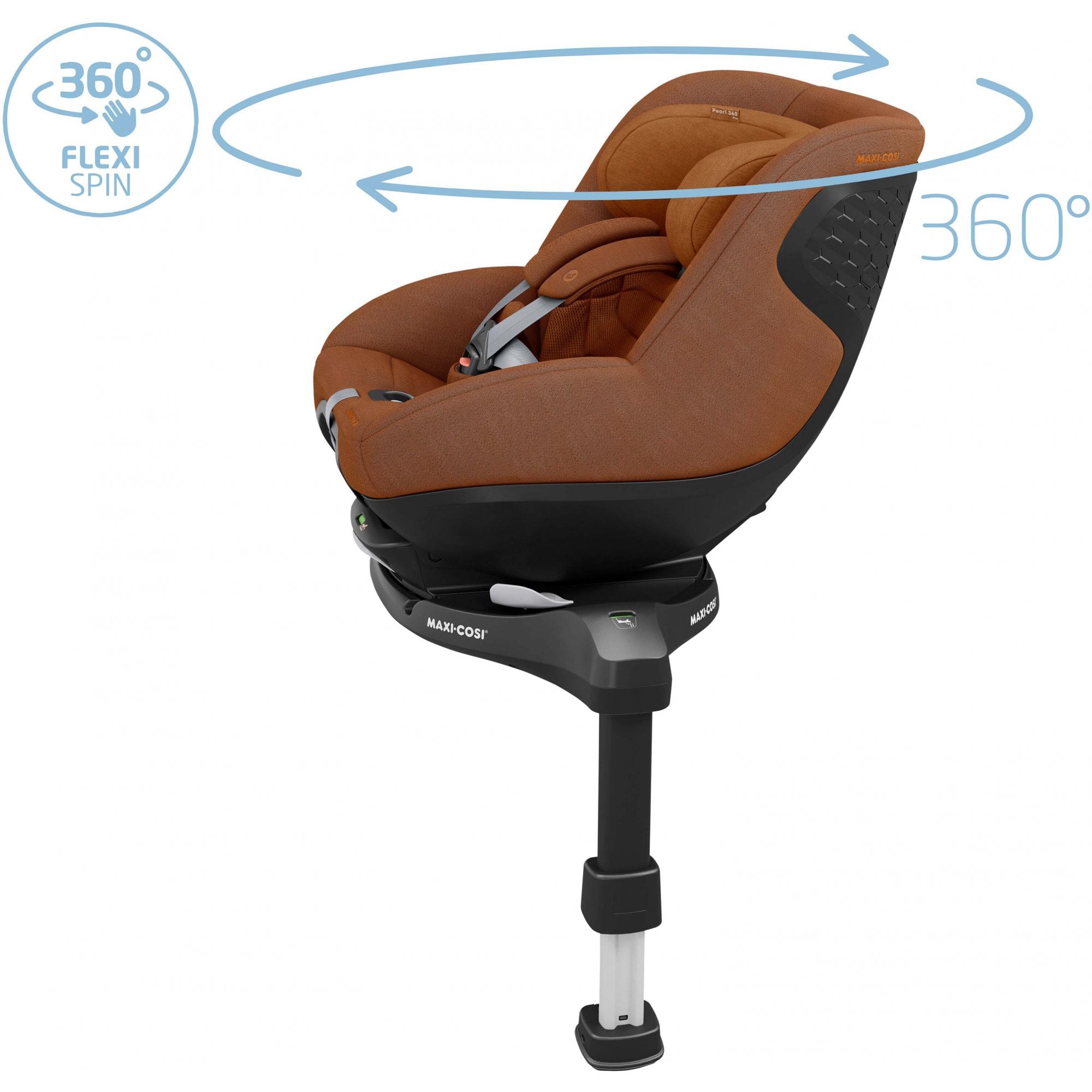 Maxi Cosi Pearl 360 Pro i-Size Toddler Car Seat Authentic Cognac