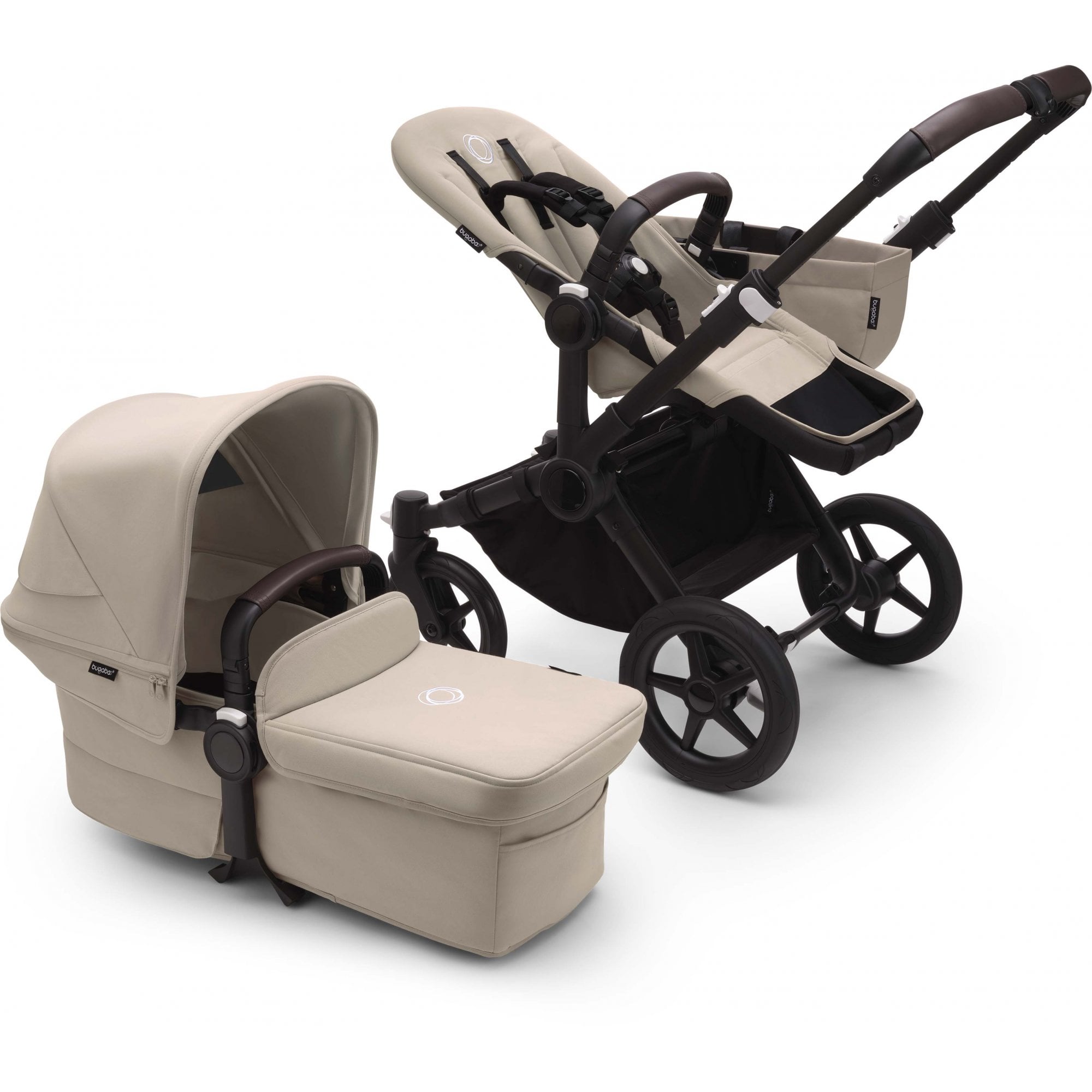 Bugaboo Donkey 5 Mono Pram Complete UK BLACK/DESERT TAUPE-DESERT TAUPE
