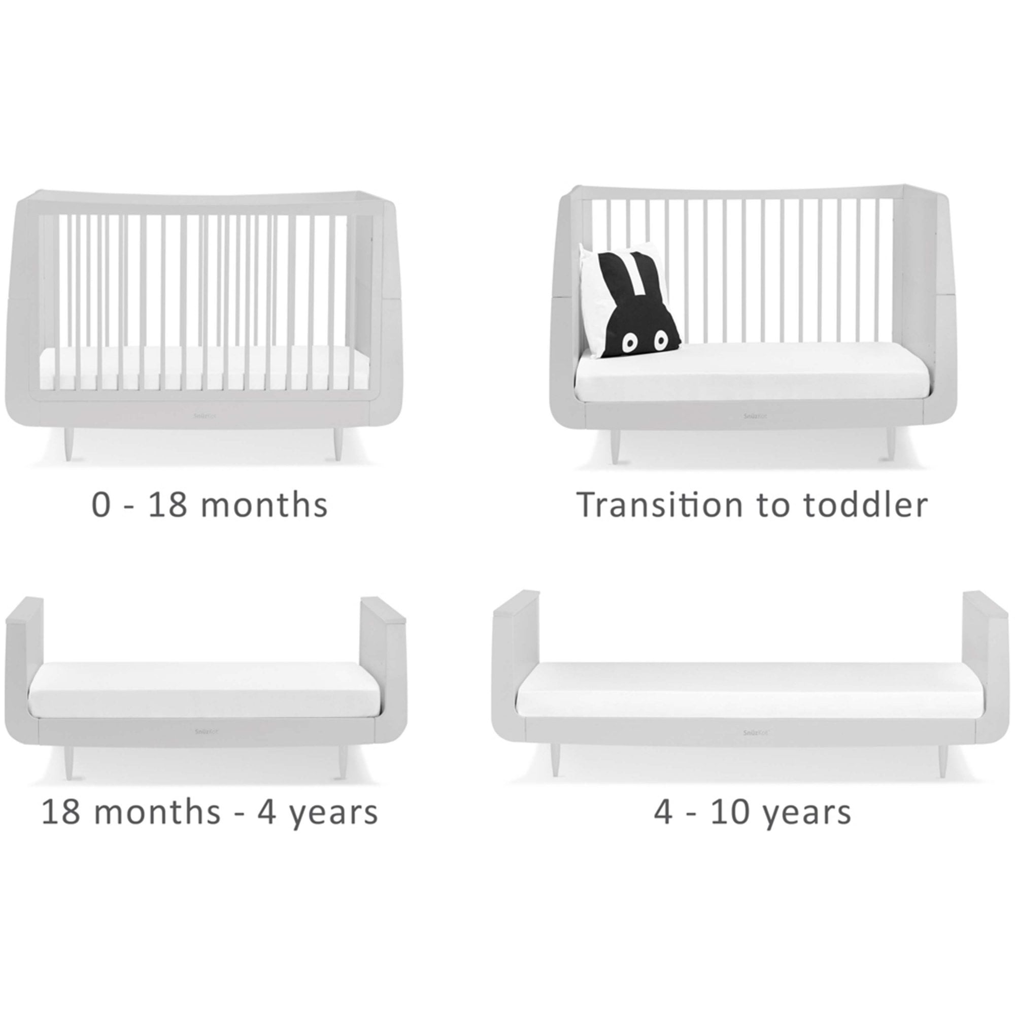 Snuz Snuzkot Skandi Cot Bed Haze Grey