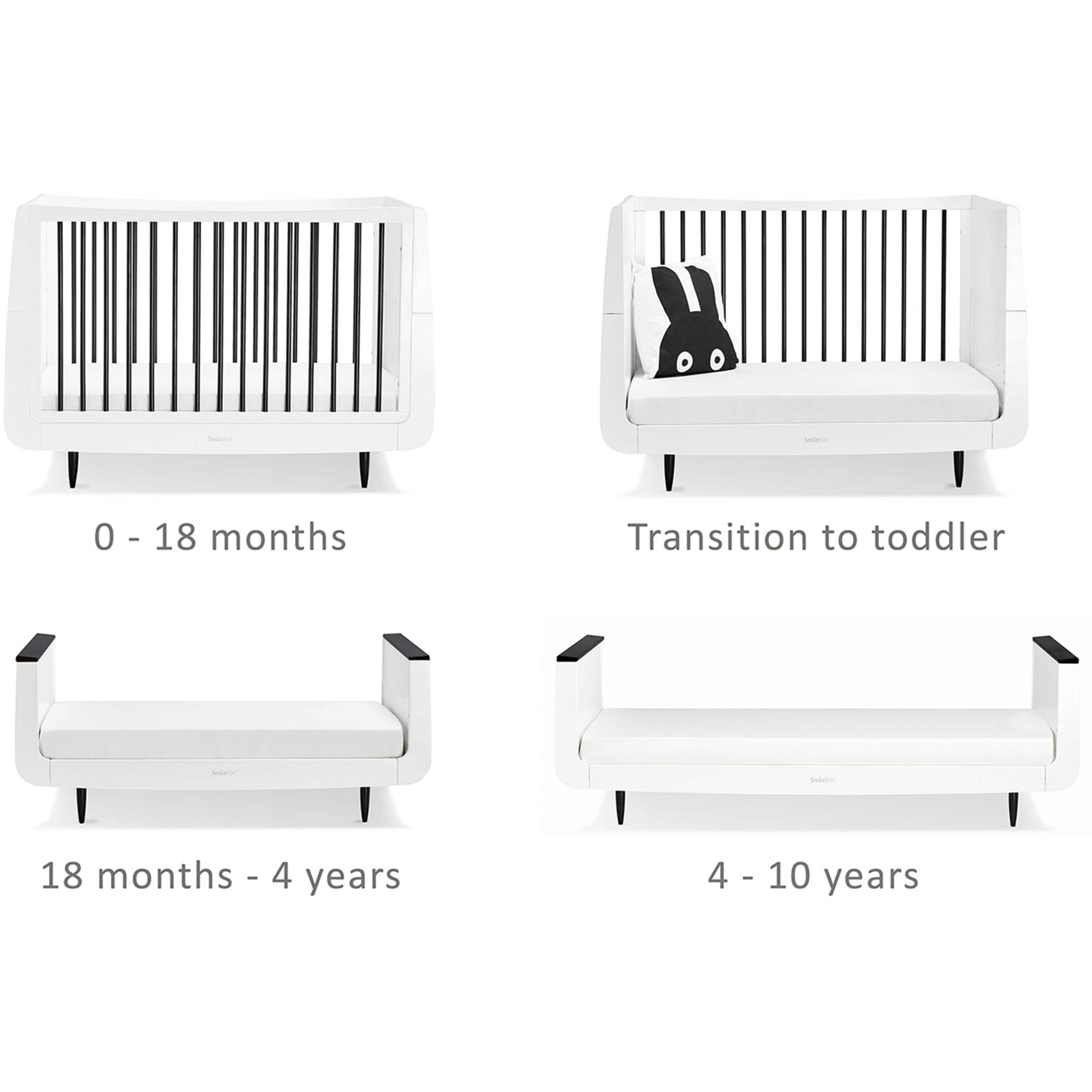 Snuz Snuzkot Skandi Cot Bed Mono