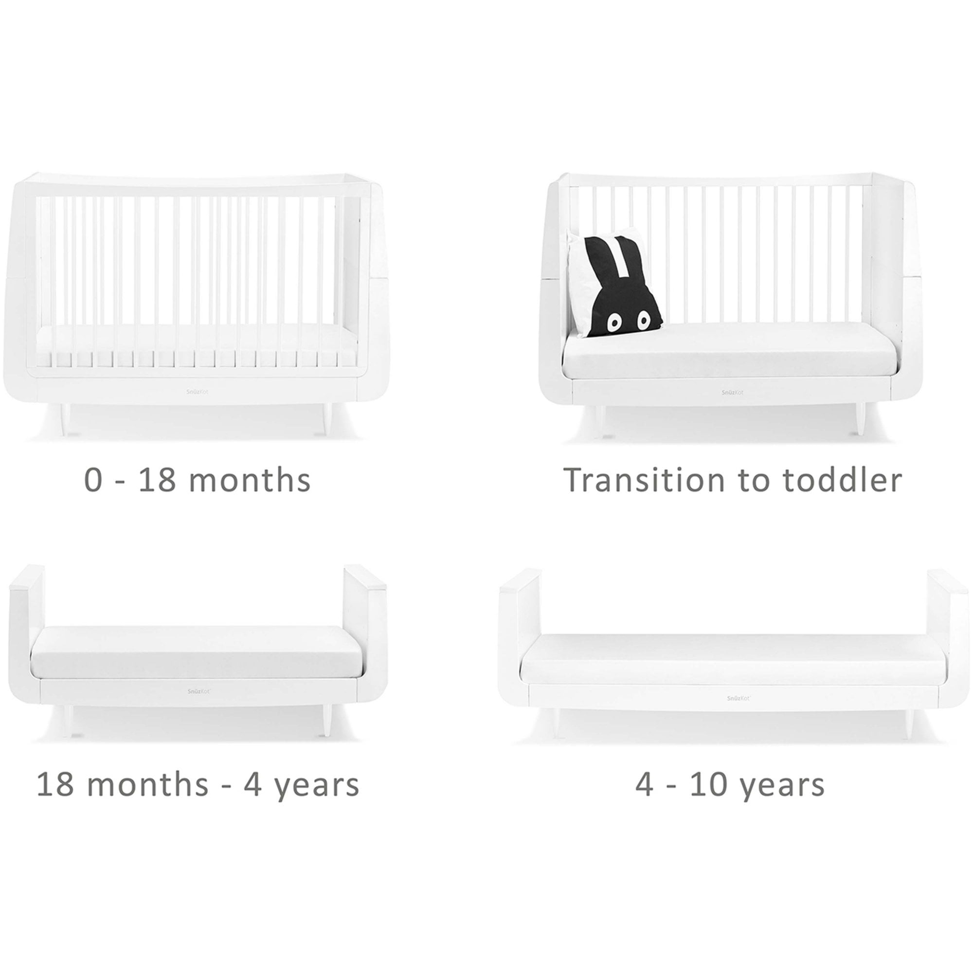 Snuz Snuzkot Skandi Cot Bed White