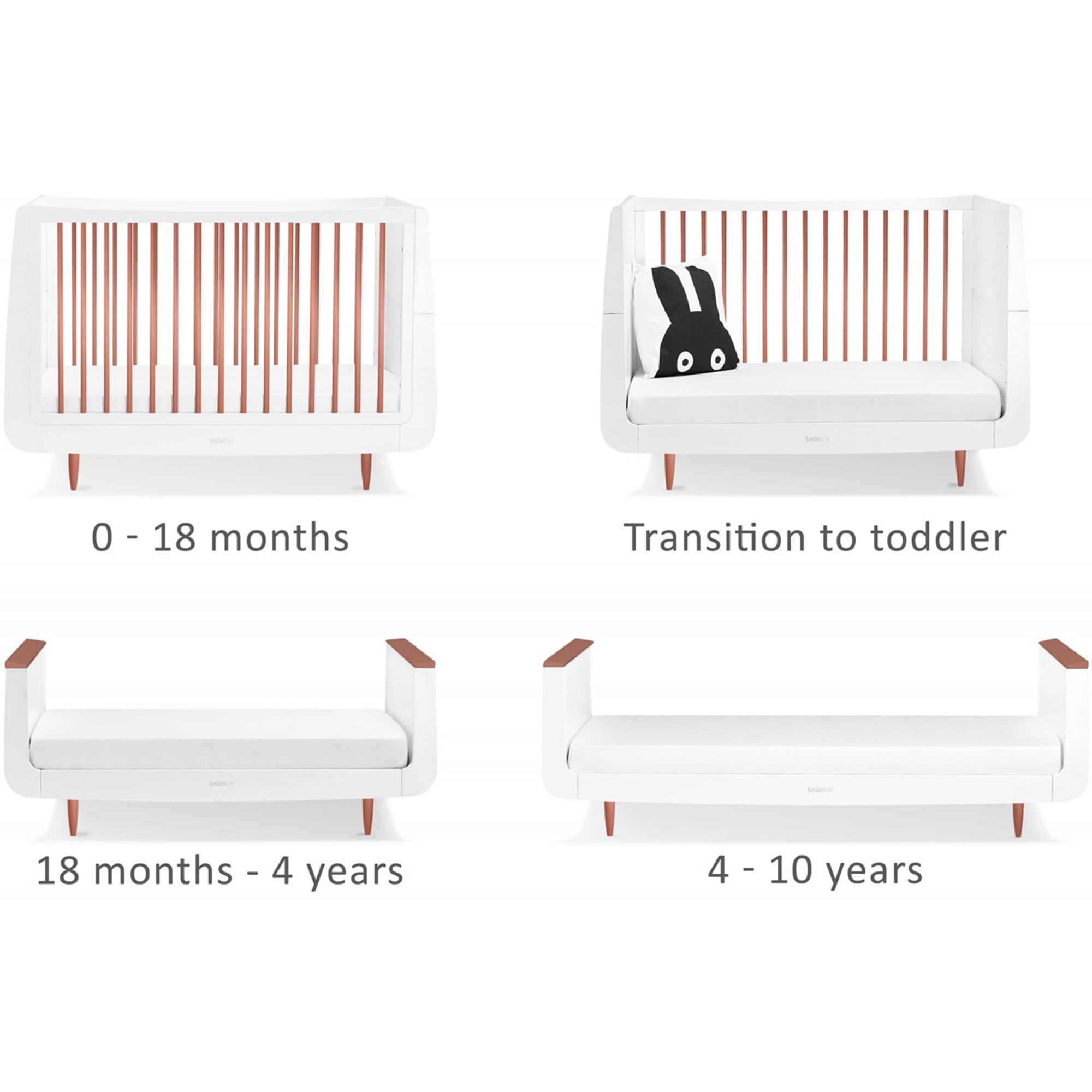 Snuz Snuzkot Skandi Cot Bed Rose Gold