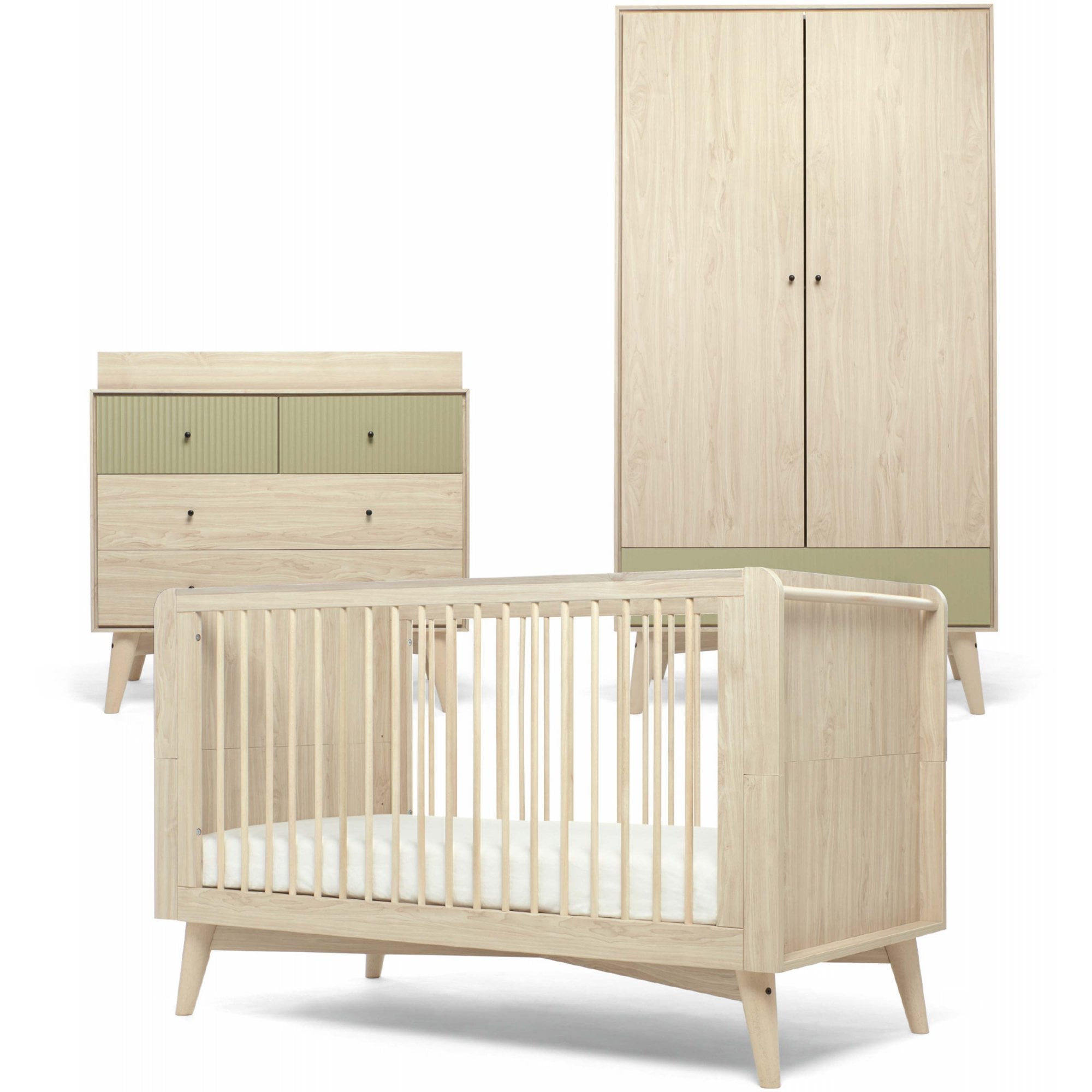 Mamas & Papas Coxley 3 Piece Nursery Furniture Set Natural / Olive