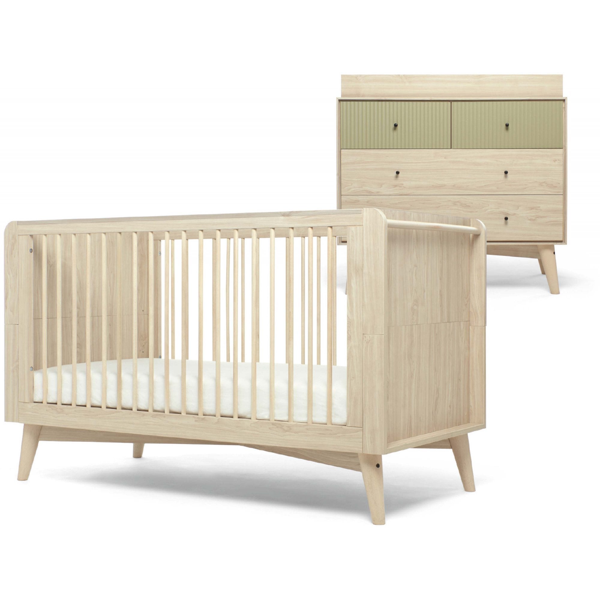 Mamas & Papas Coxley 2 Piece Nursery Furniture Set Natural / Olive