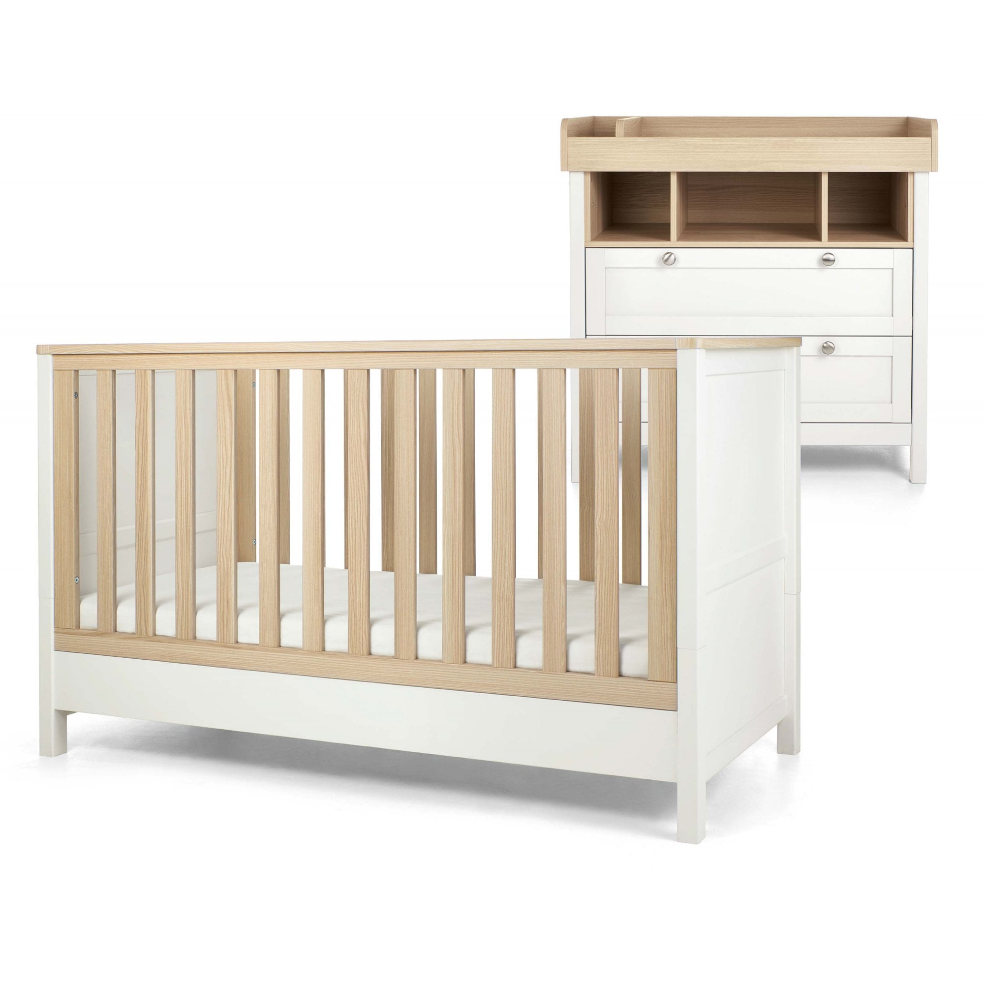 Mamas & Papas Harwell 2 Piece Nursery Furniture Set White/Natural