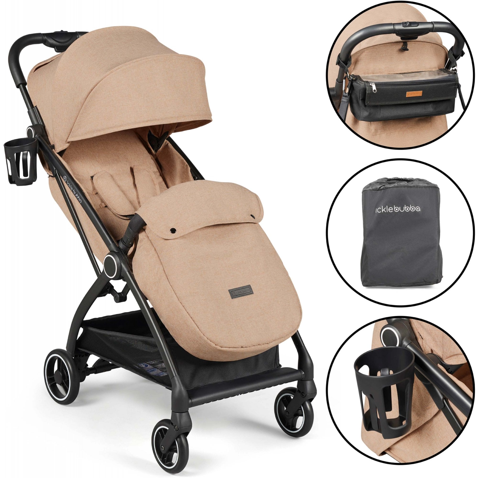 Ickle Bubba Aries Prime Auto-Fold Stroller Biscuit