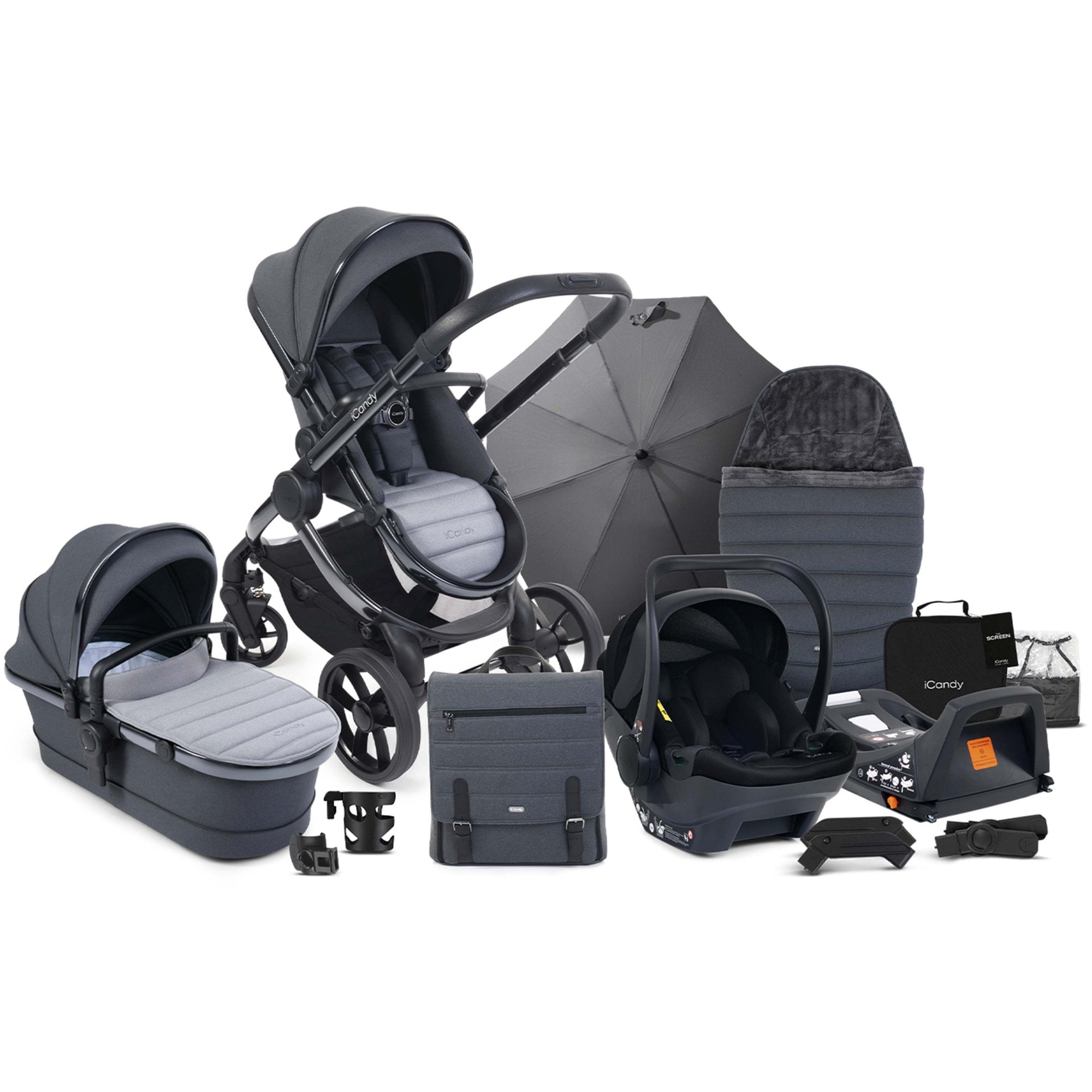 iCandy Peach 7 Complete Bundle Phantom / Truffle + Cocoon & Base