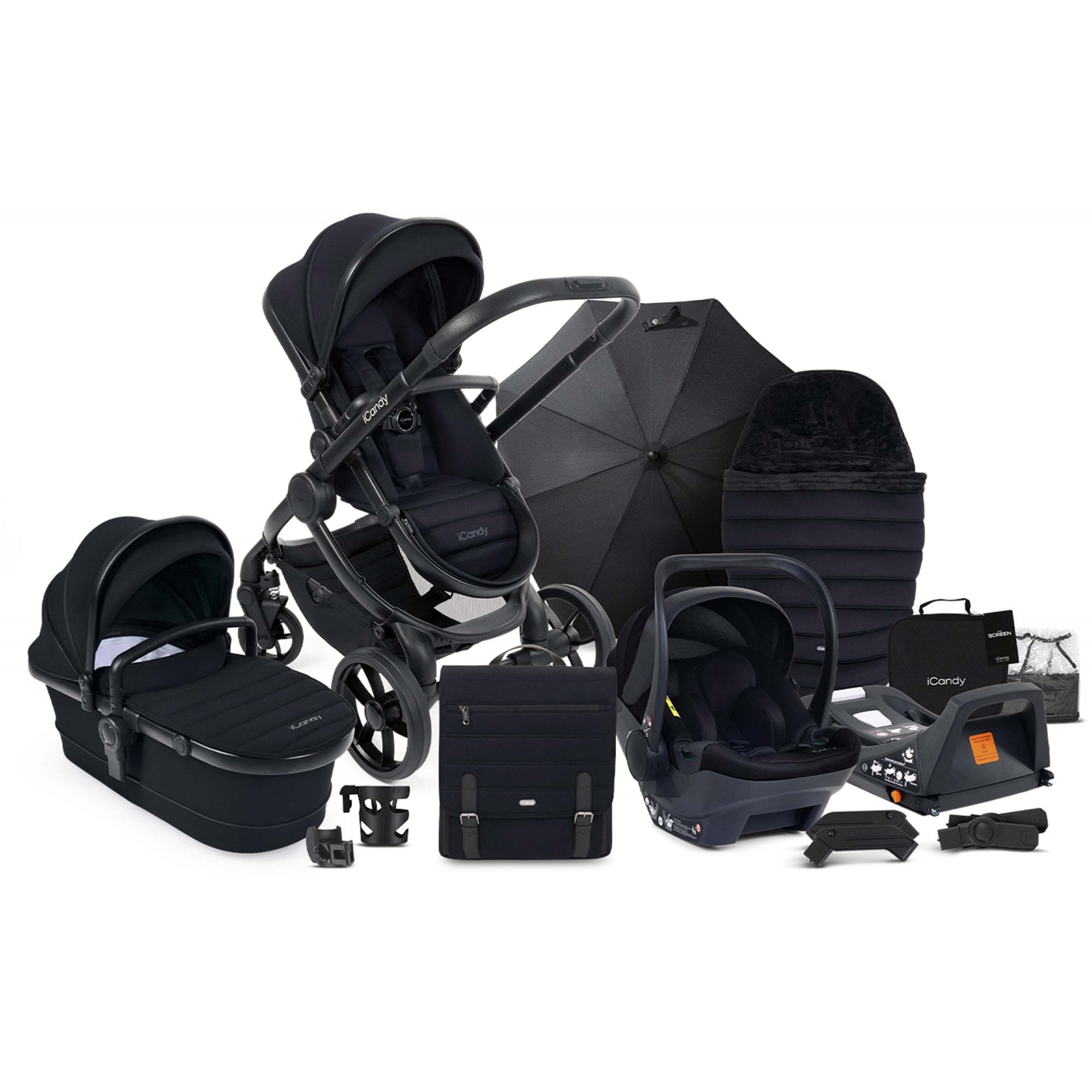 iCandy Peach 7 Complete Bundle Phantom / Black Edition + Cocoon & Base