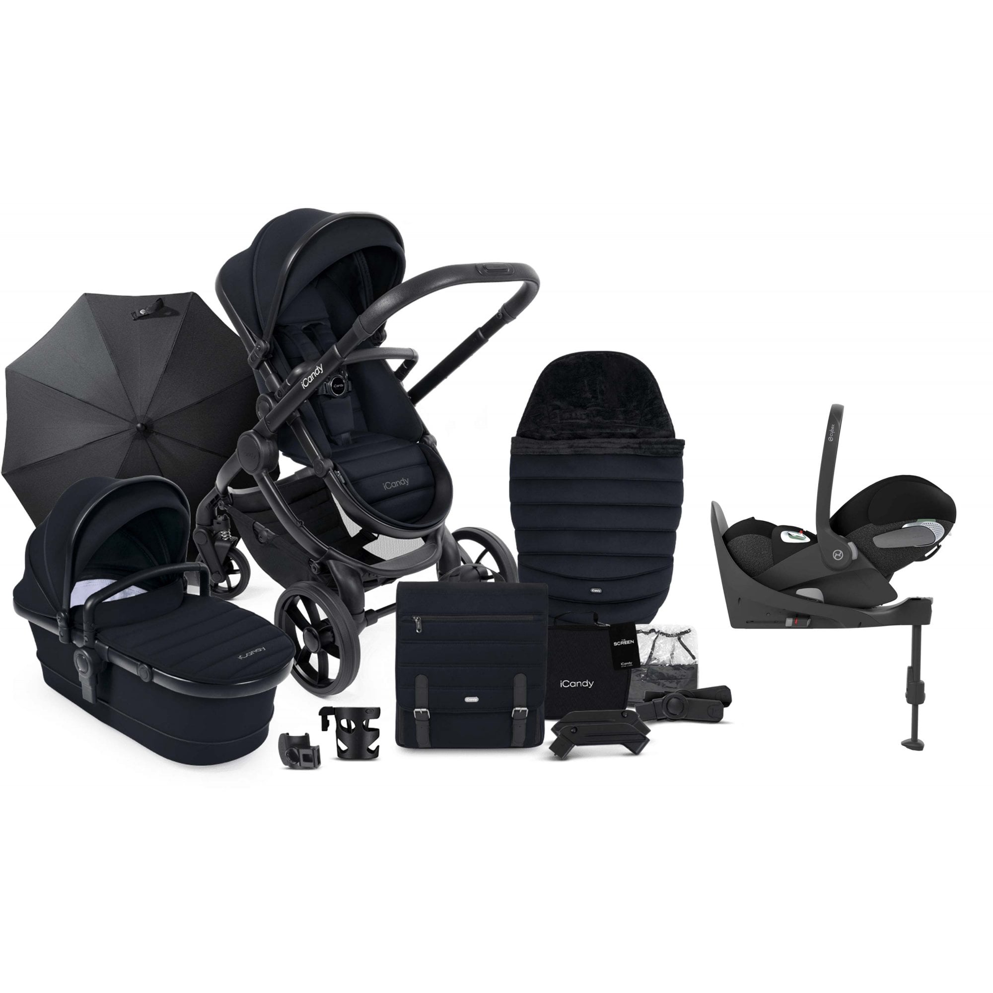 iCandy Peach 7 Complete Bundle Phantom / Black Edition + Cloud T & Base