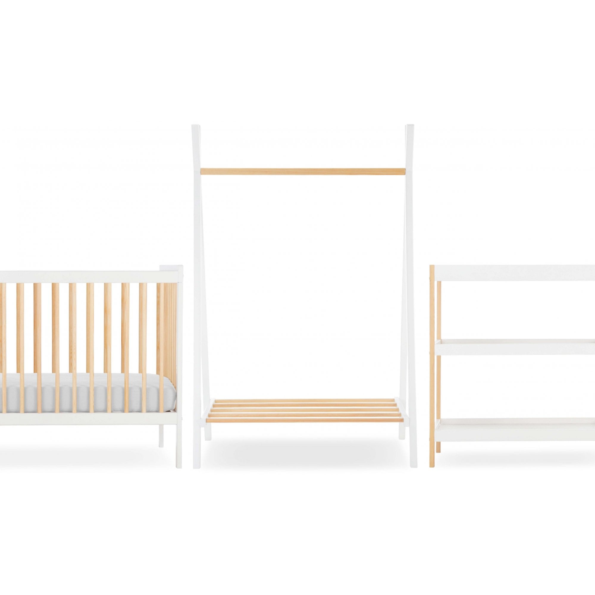 CuddleCo Nola 3 Piece Nursery Set Natural/White