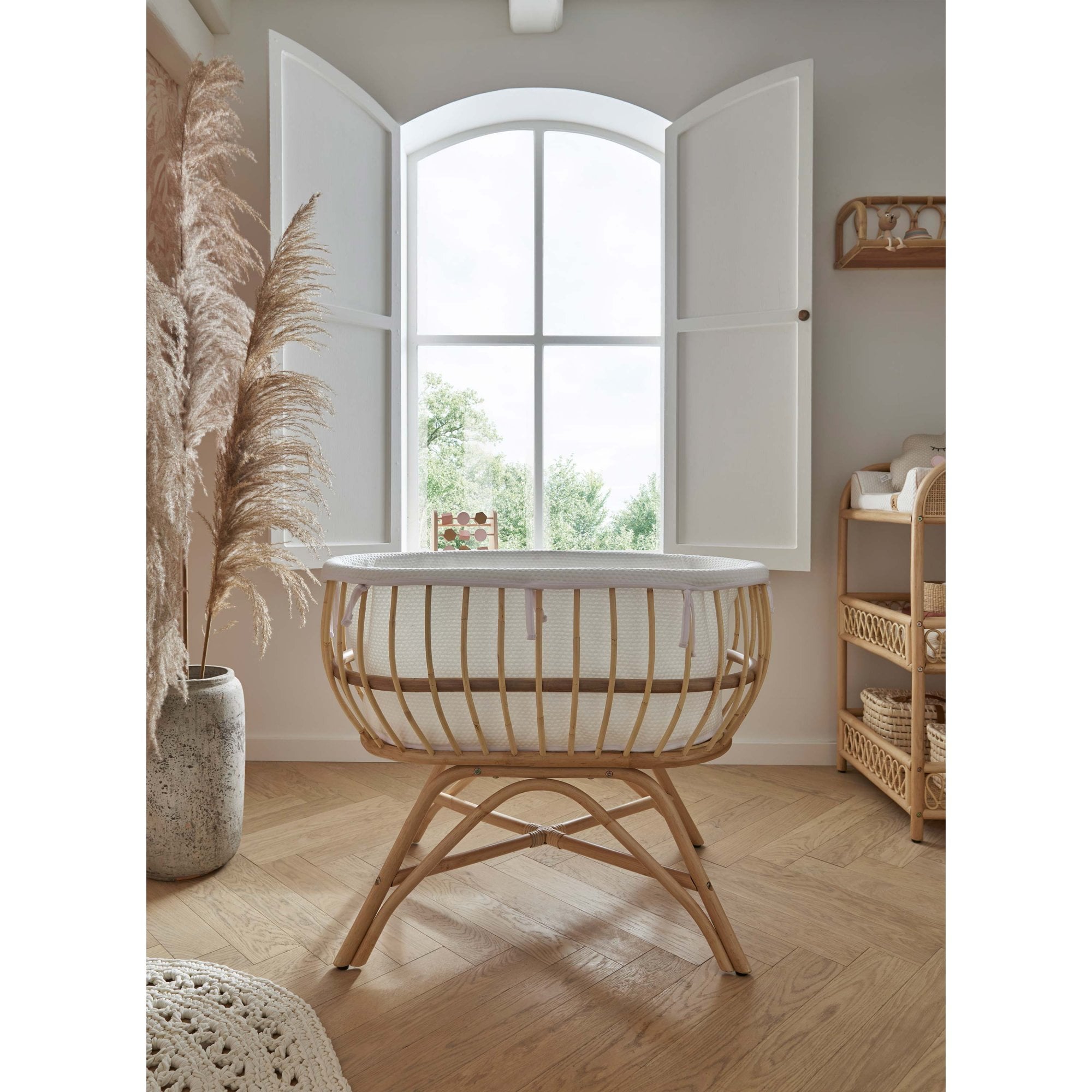 CuddleCo Aria Wave Crib - Rattan