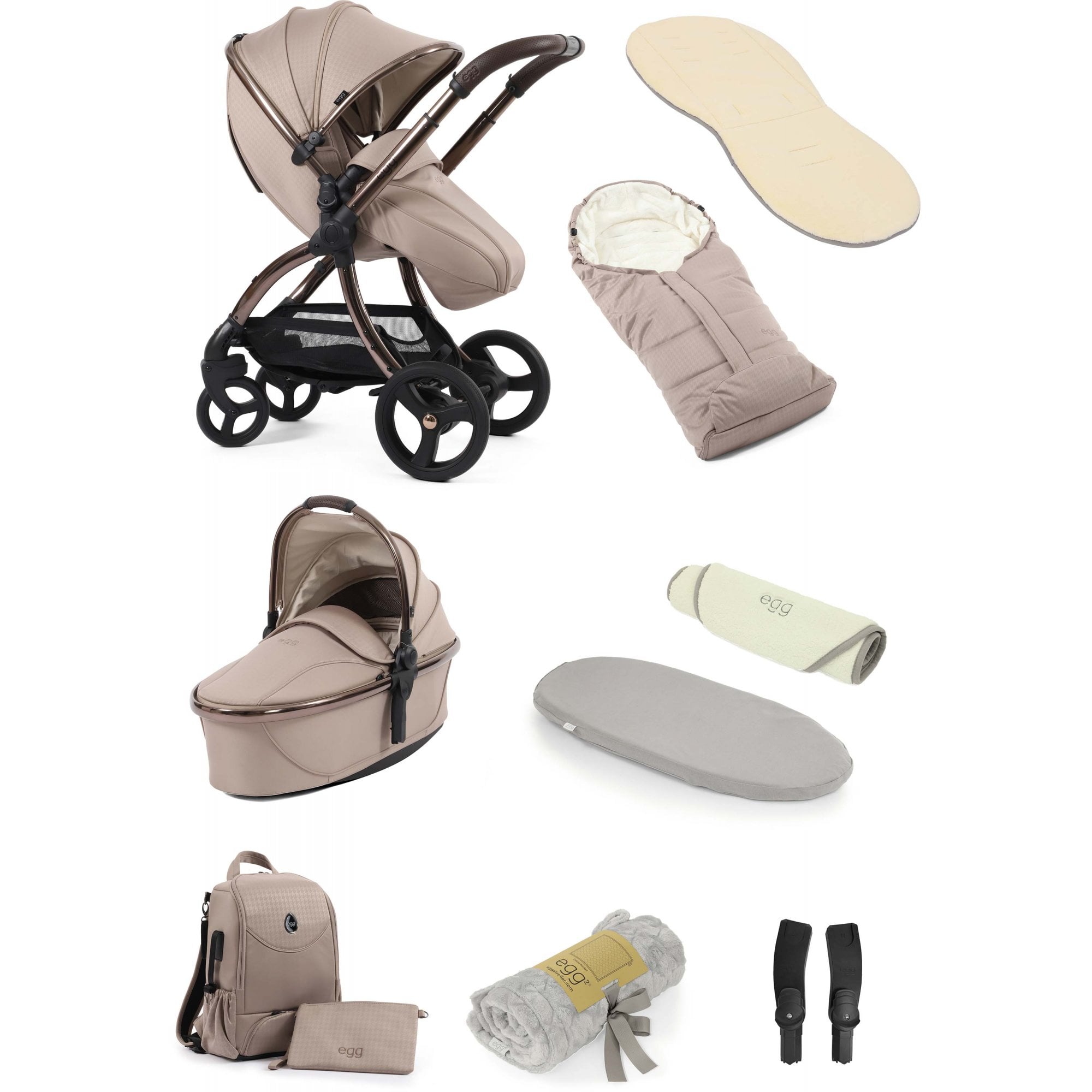 egg3® Snuggle Special Edition Bundle 9 Piece Houndstooth Almond