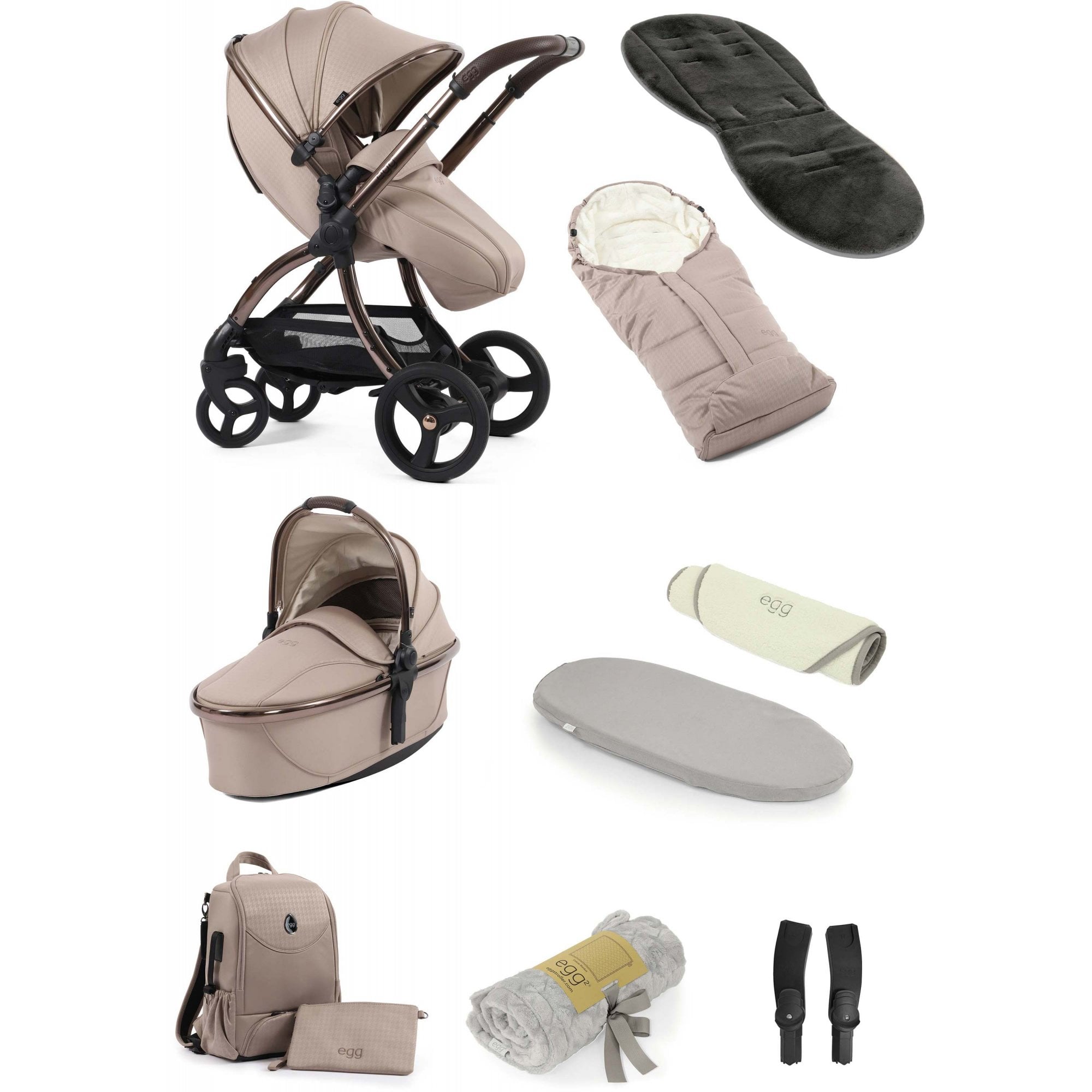 egg3® Snuggle Special Edition Bundle 9 Piece Houndstooth Almond