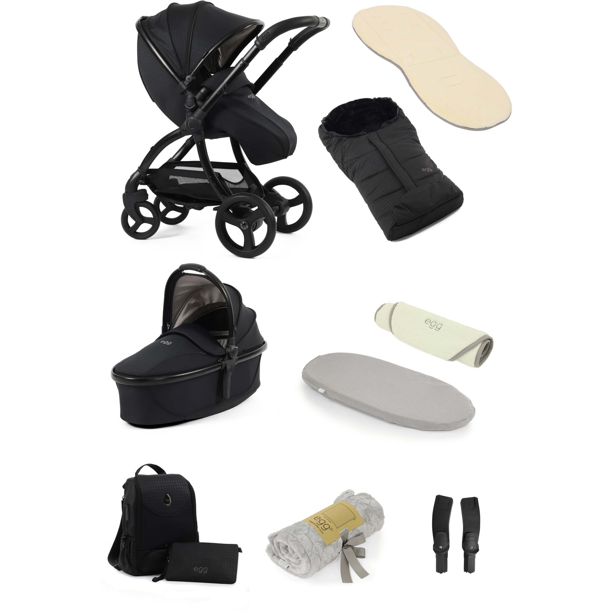 egg3® Snuggle Special Edition Bundle 9 Piece Houndstooth Black