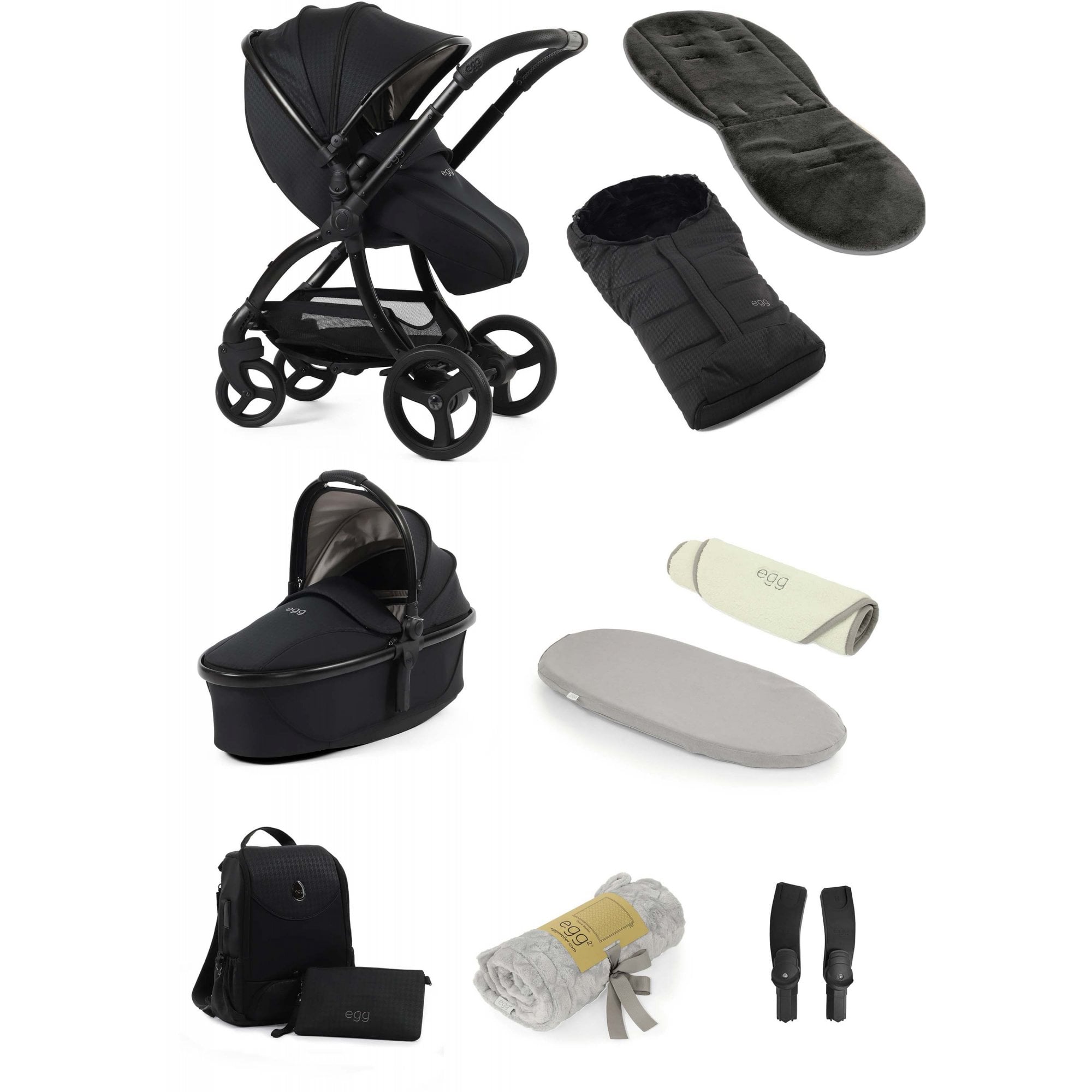 egg3® Snuggle Special Edition Bundle 9 Piece Houndstooth Black