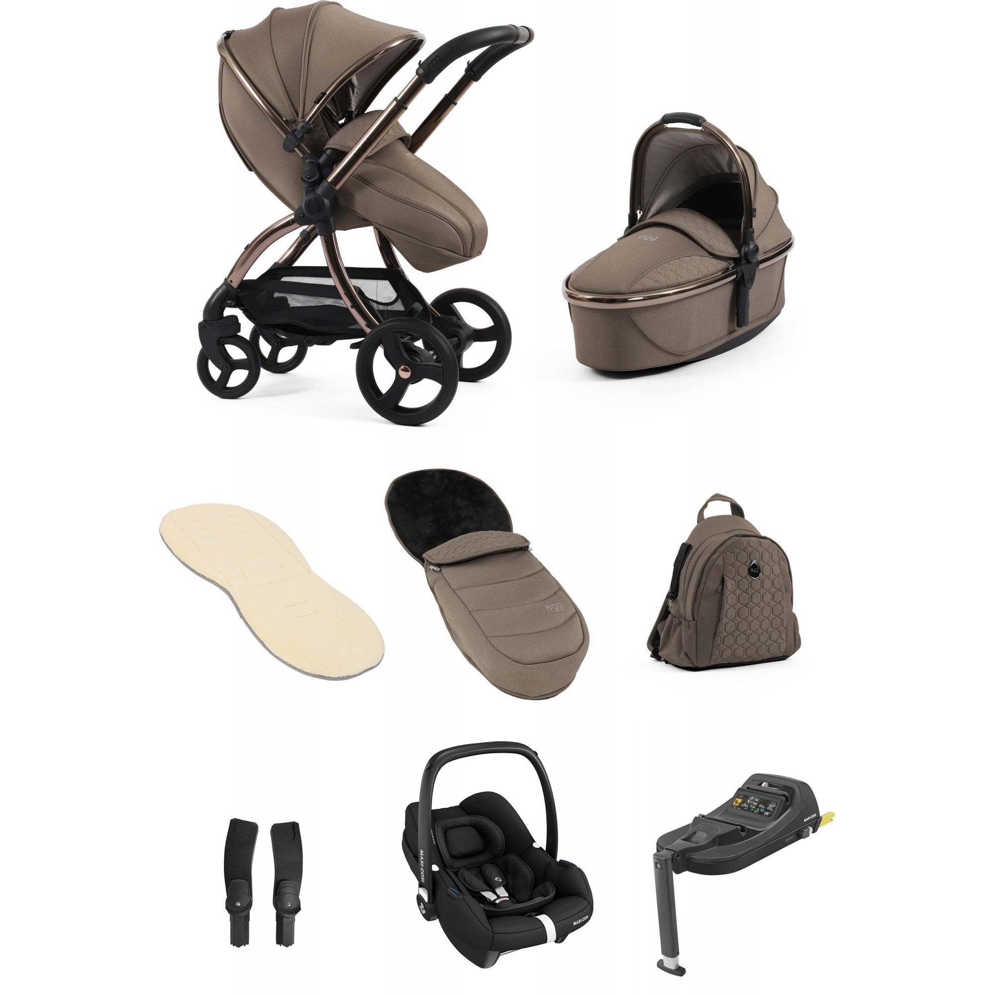 egg3® Stroller Luxury Bundle Mink + Cabriofix i-Size Car Seat & Base