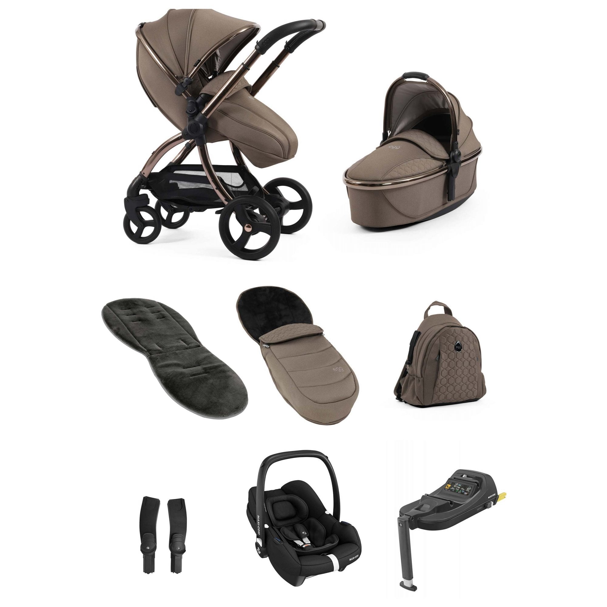 egg3® Stroller Luxury Bundle Mink + Cabriofix i-Size Car Seat & Base