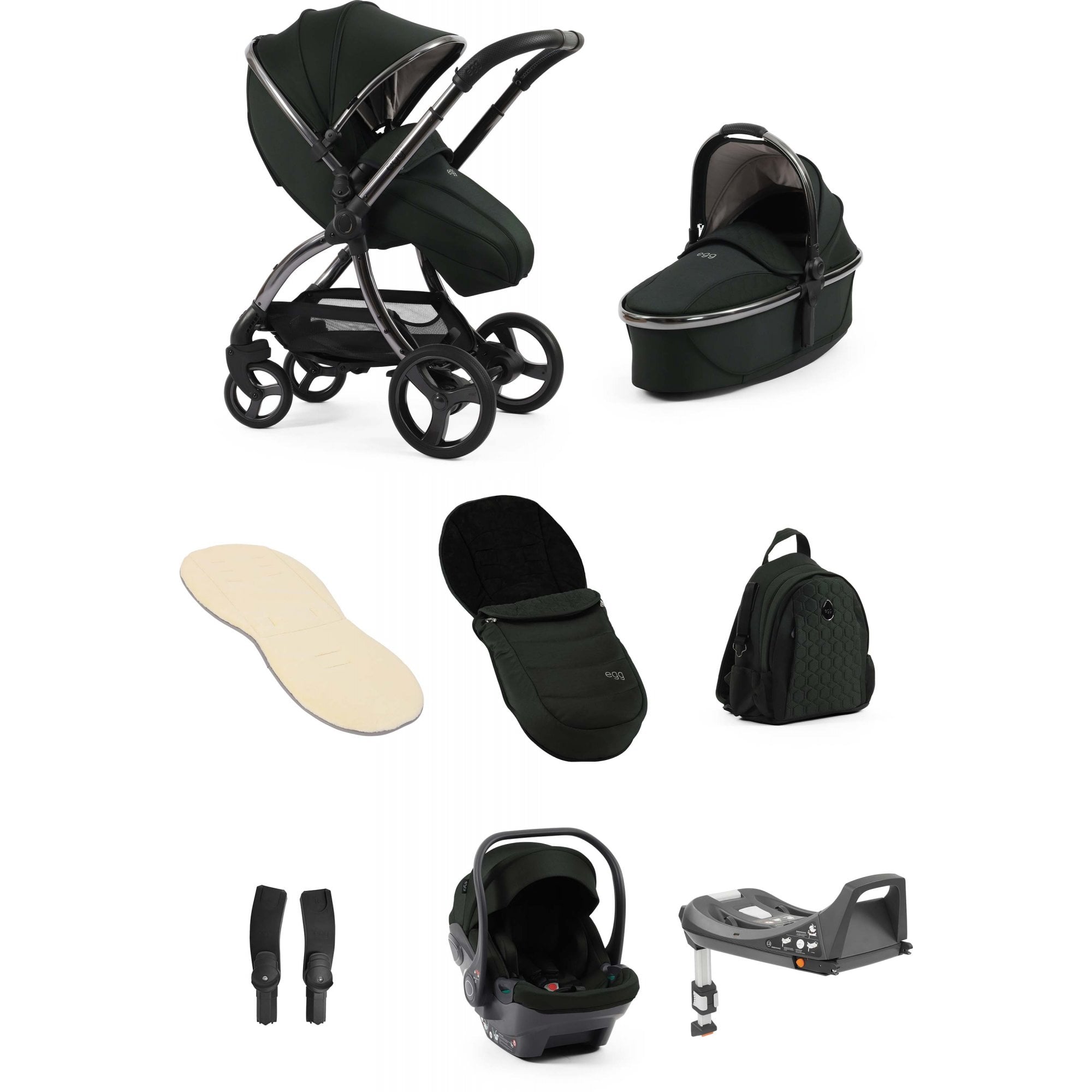 egg3® Stroller Luxury Bundle Black Olive